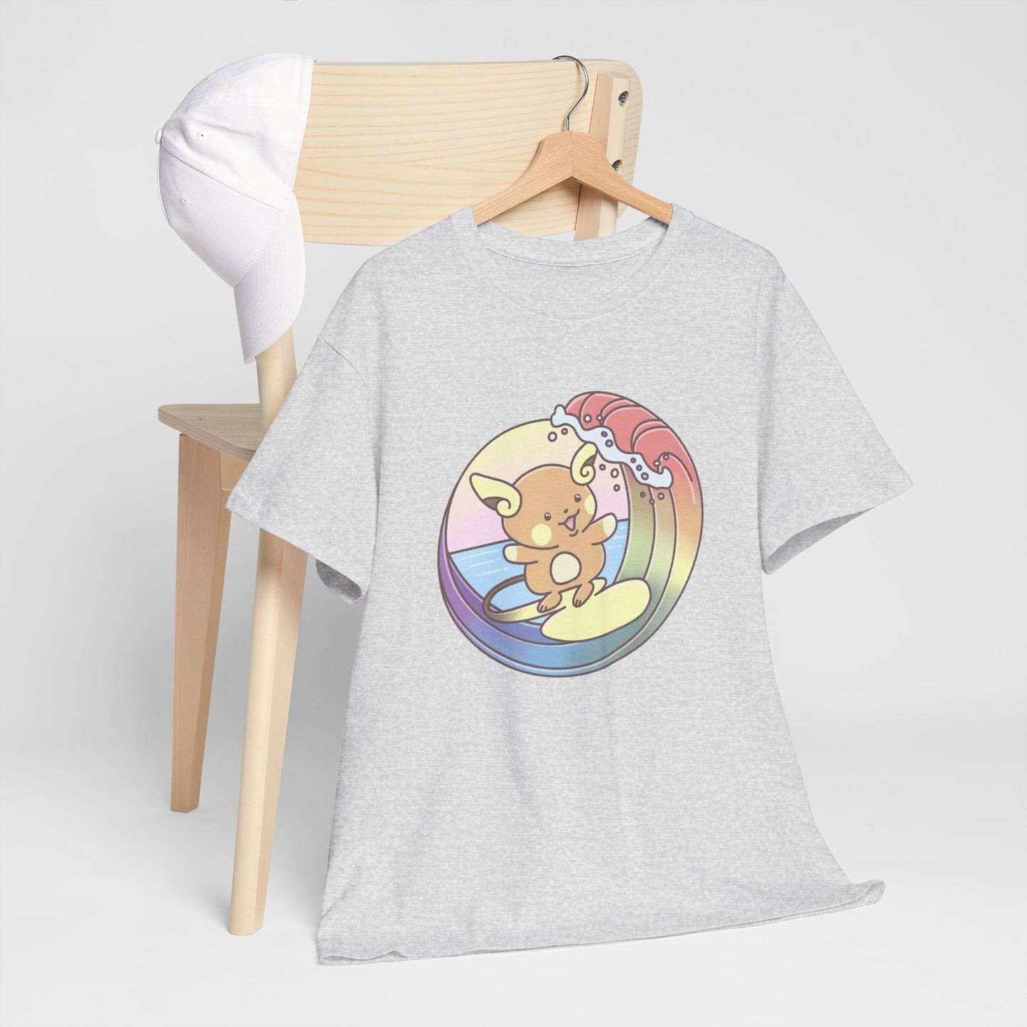 Rainbow surfer unisex shirt from organic cotton (US market)