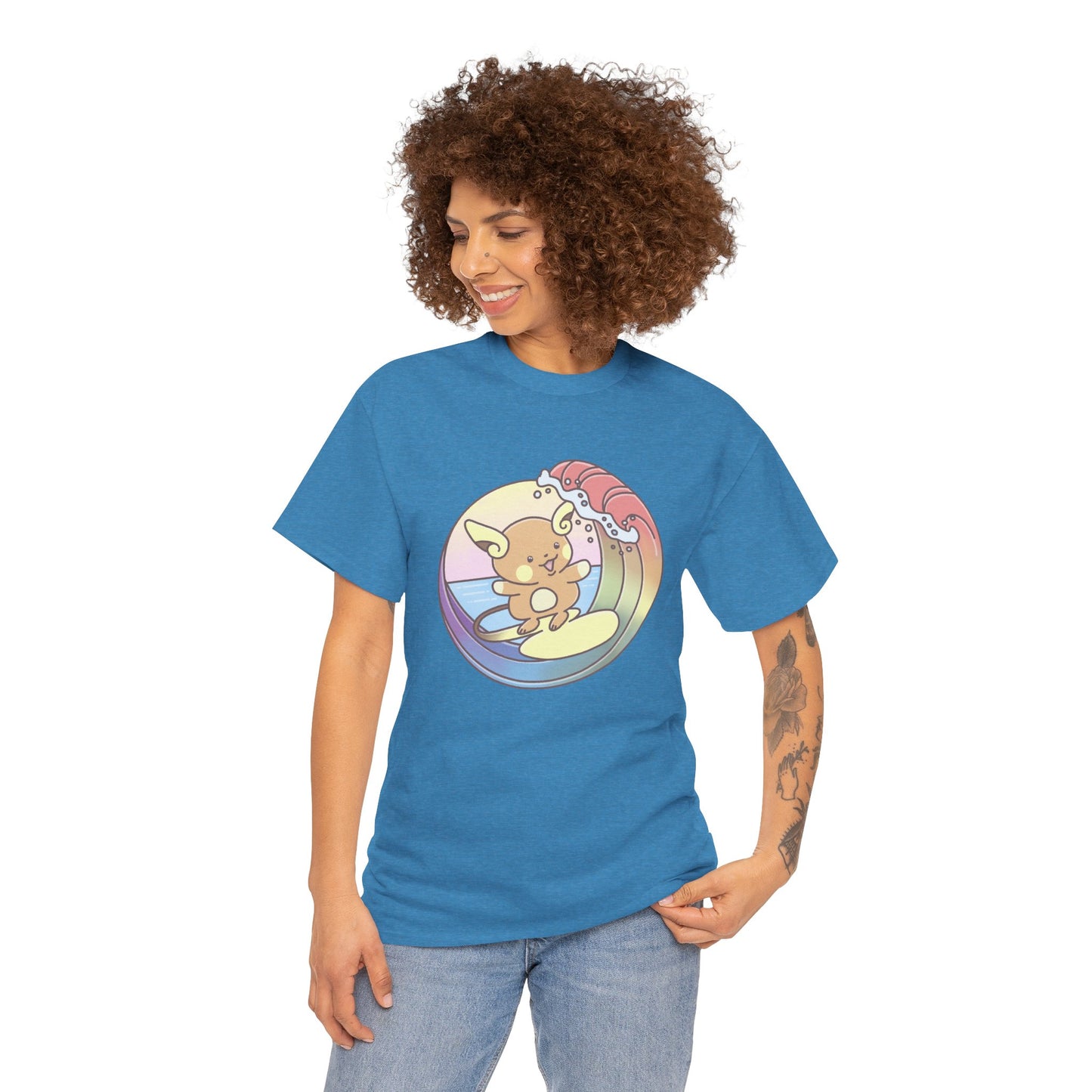 Rainbow surfer unisex shirt from organic cotton (US market)