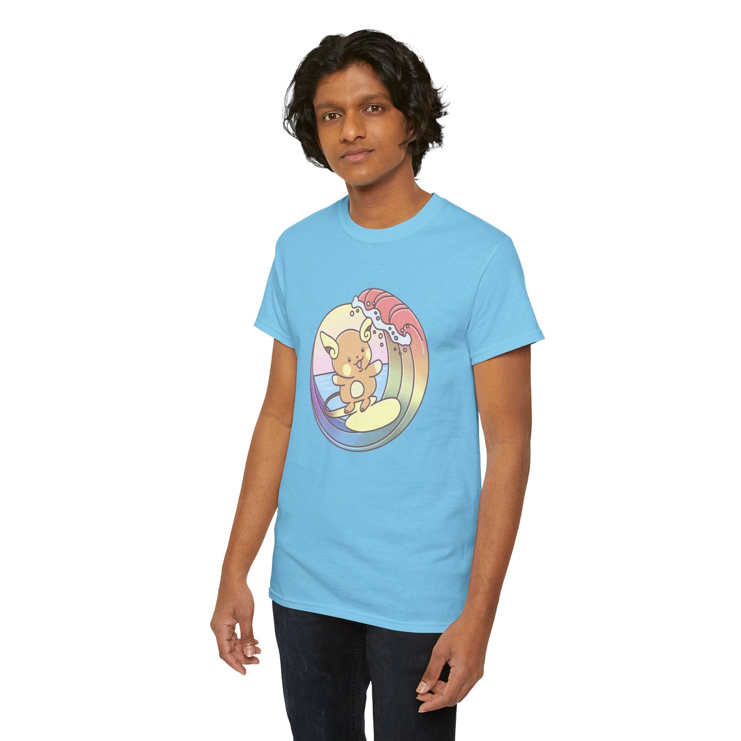 Rainbow surfer unisex shirt from organic cotton (US market)