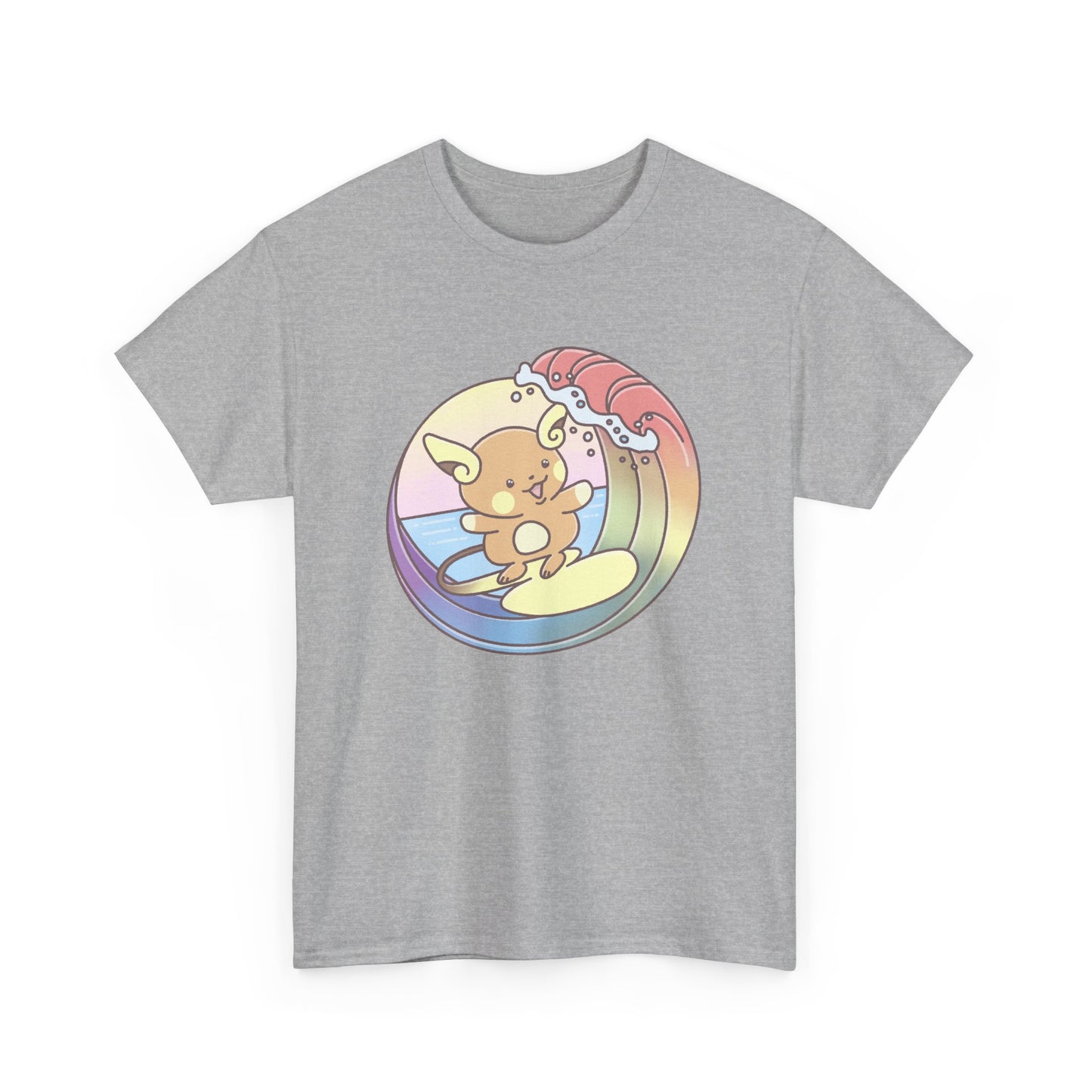Rainbow surfer unisex shirt from organic cotton (US market)