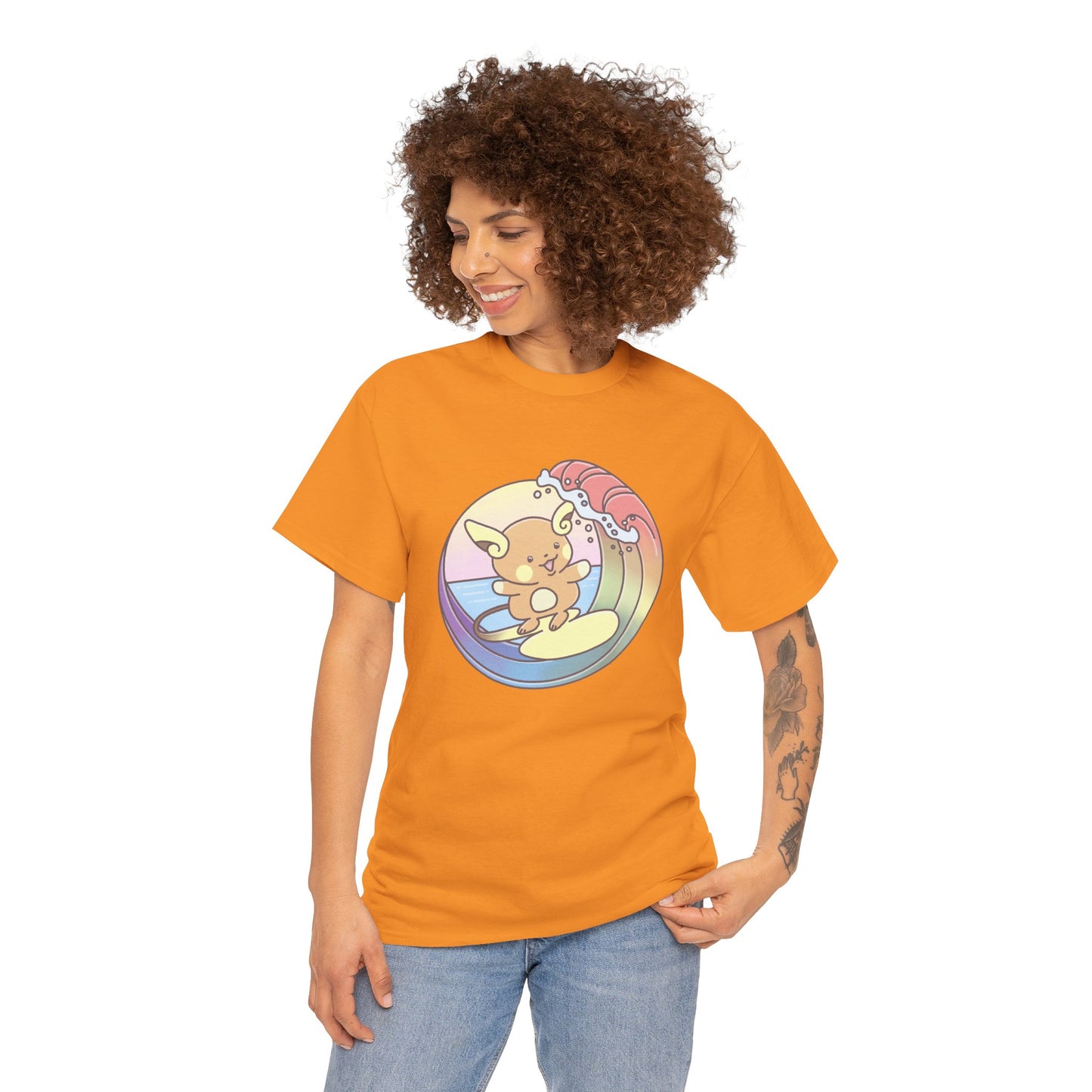 Rainbow surfer unisex shirt from organic cotton (US market)