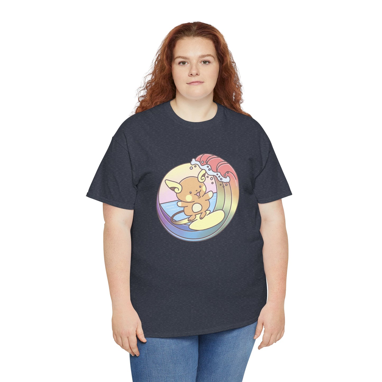 Rainbow surfer unisex shirt from organic cotton (US market)