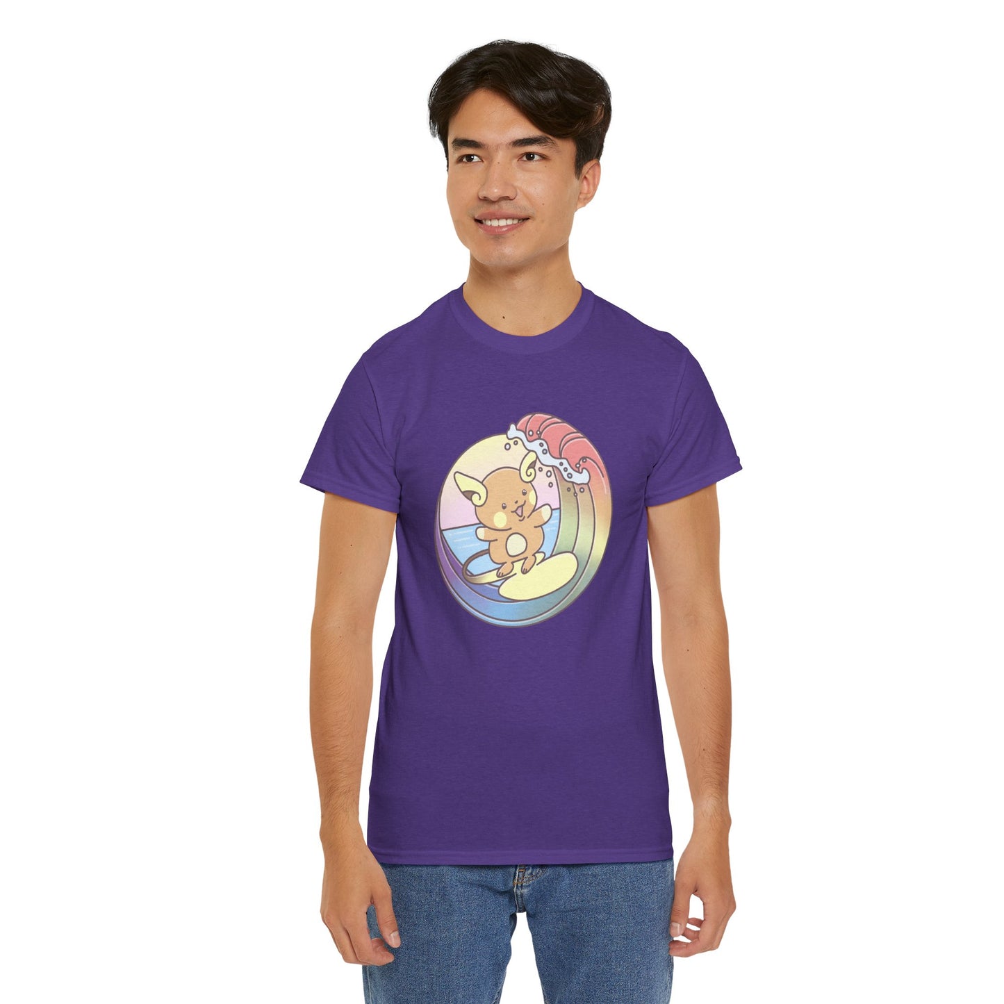 Rainbow surfer unisex shirt from organic cotton (US market)