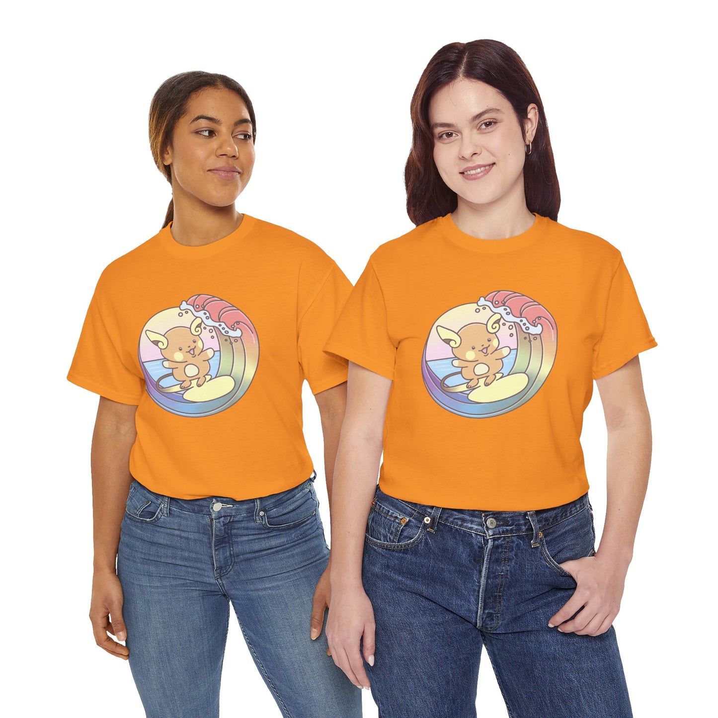 Rainbow surfer unisex shirt from organic cotton (US market)