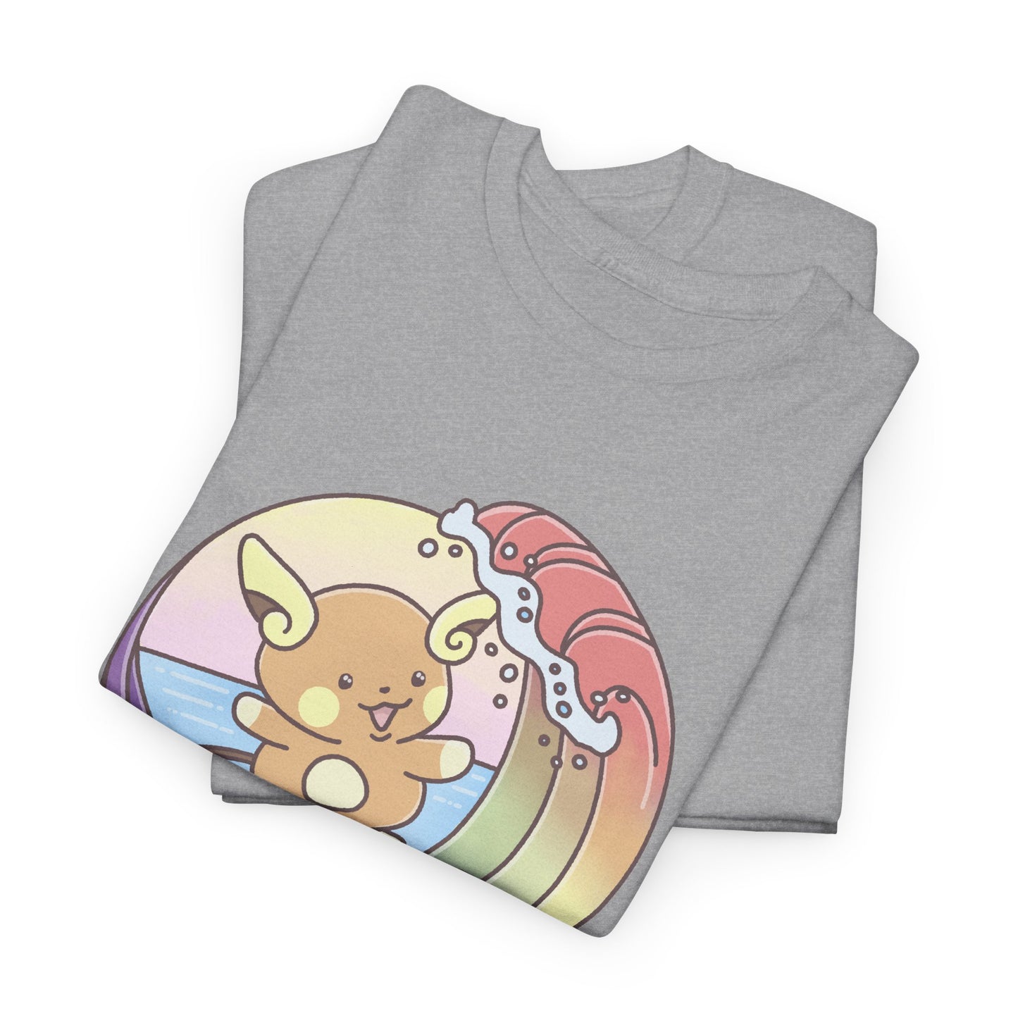 Rainbow surfer unisex shirt from organic cotton (US market)