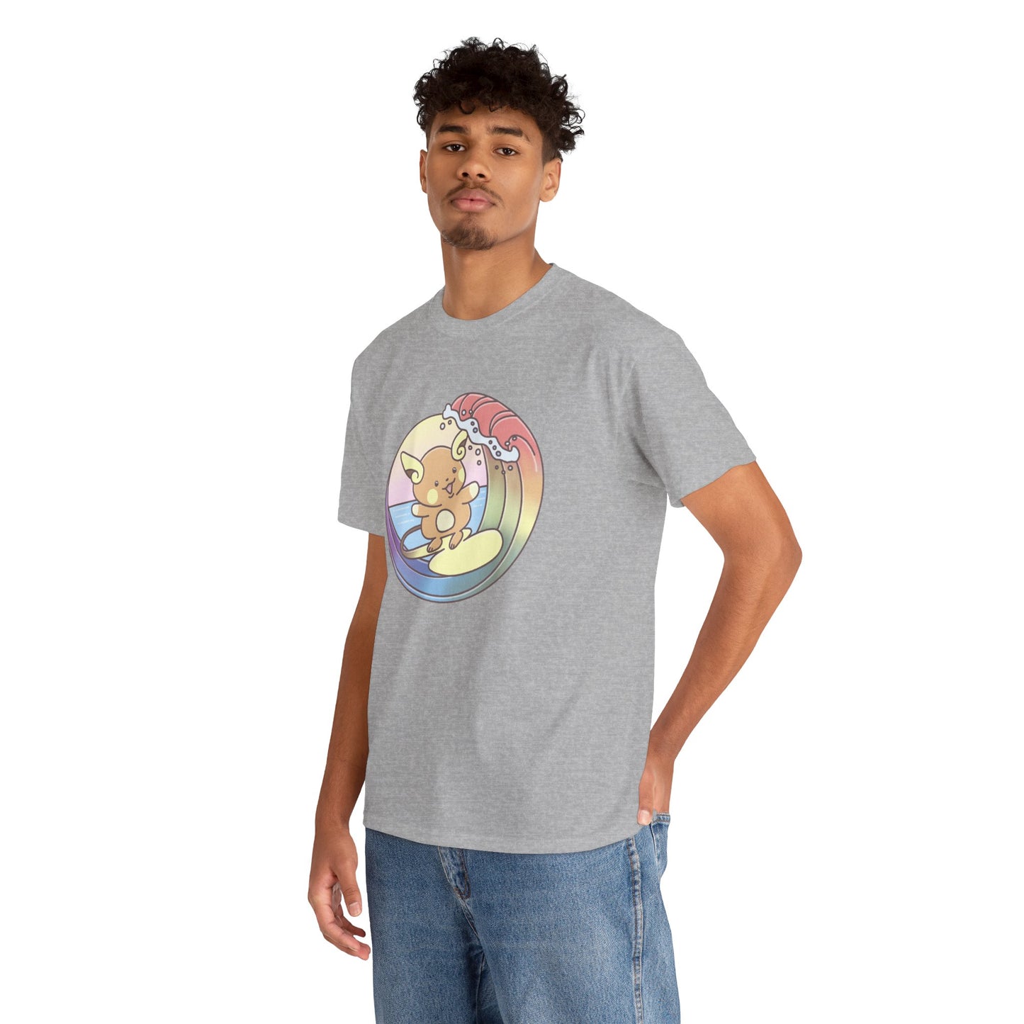 Rainbow surfer unisex shirt from organic cotton (US market)