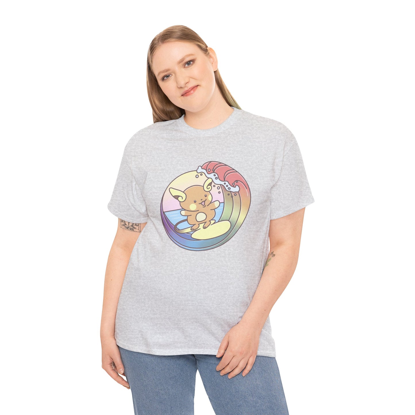 Rainbow surfer unisex shirt from organic cotton (US market)