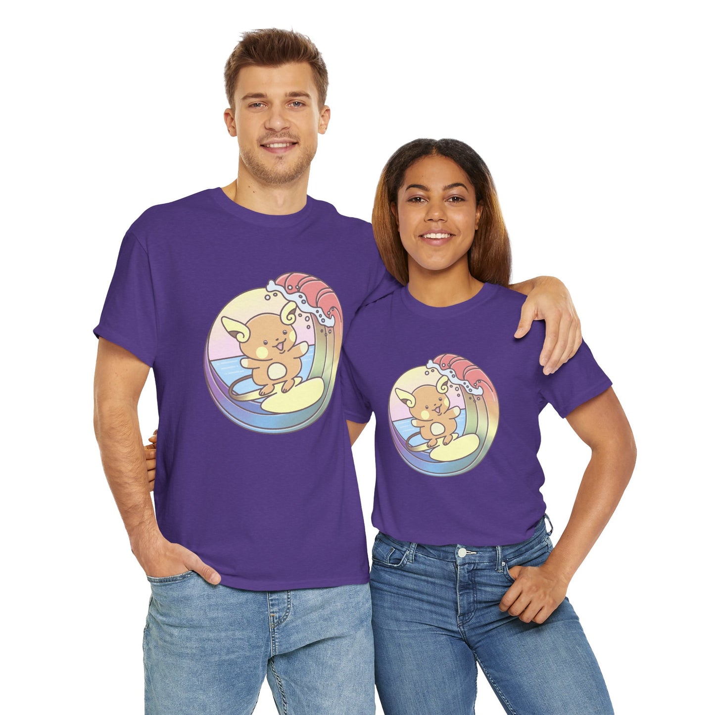 Rainbow surfer unisex shirt from organic cotton (US market)