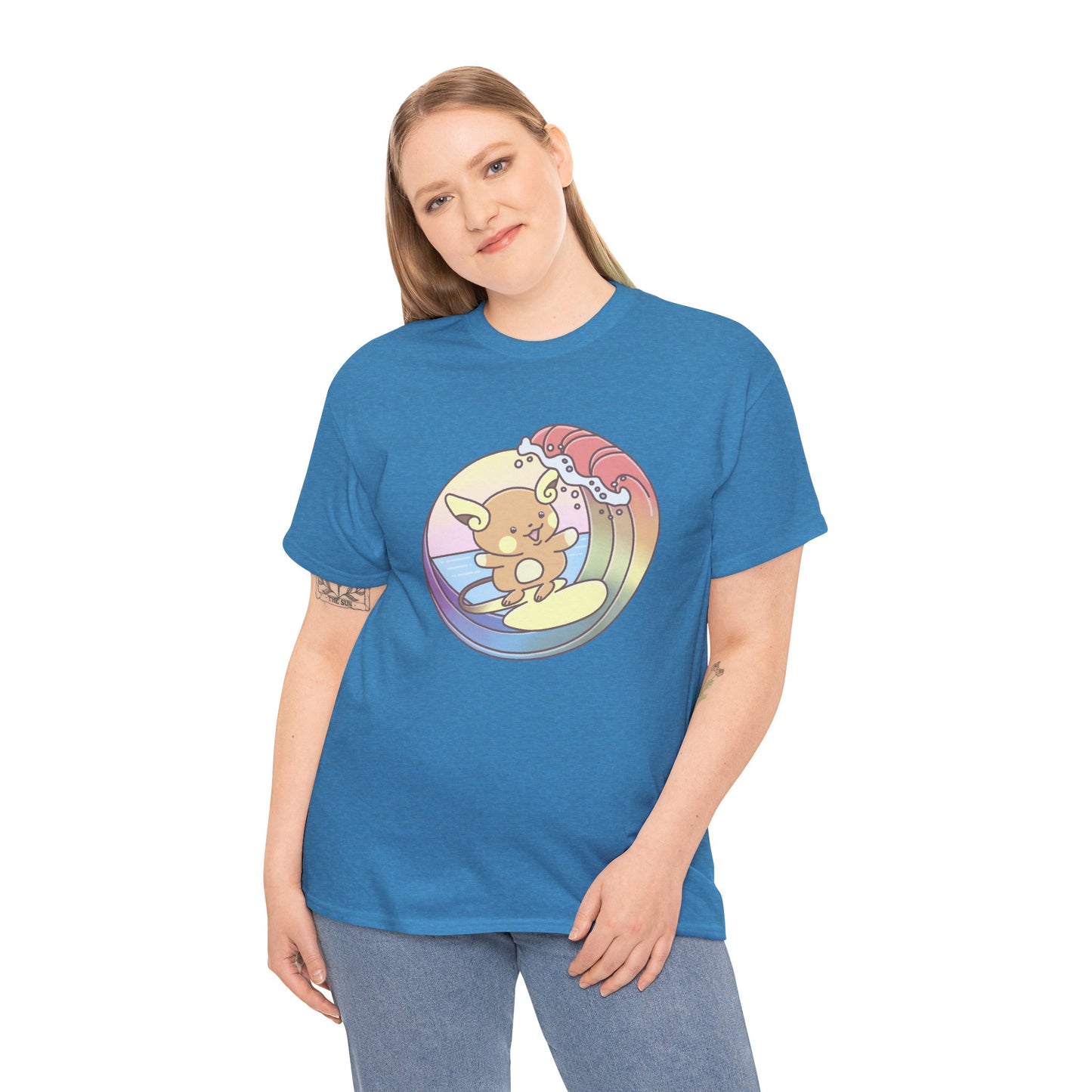 Rainbow surfer unisex shirt from organic cotton (US market)