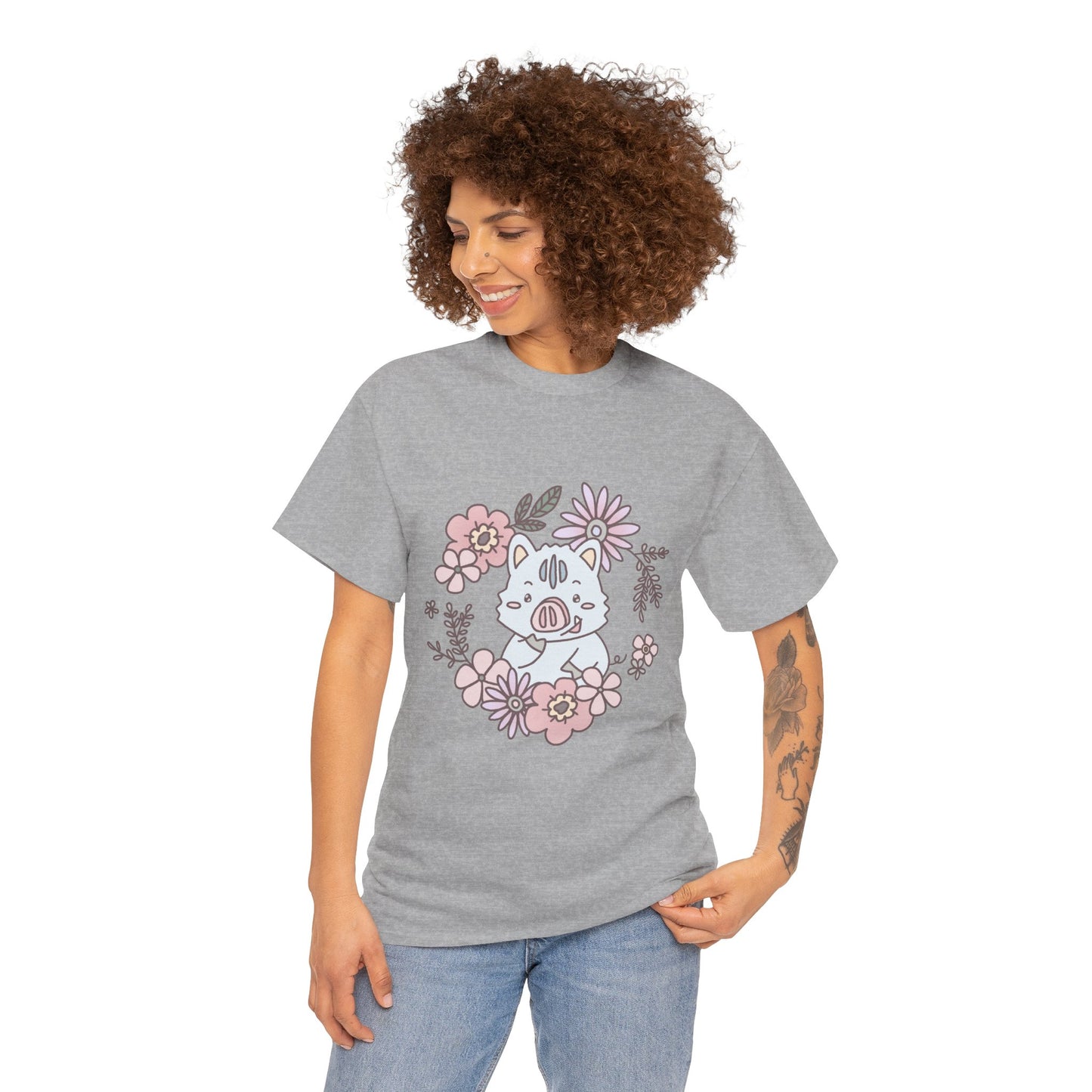 Inocchi's flower unisex shirt from organic cotton (US market)