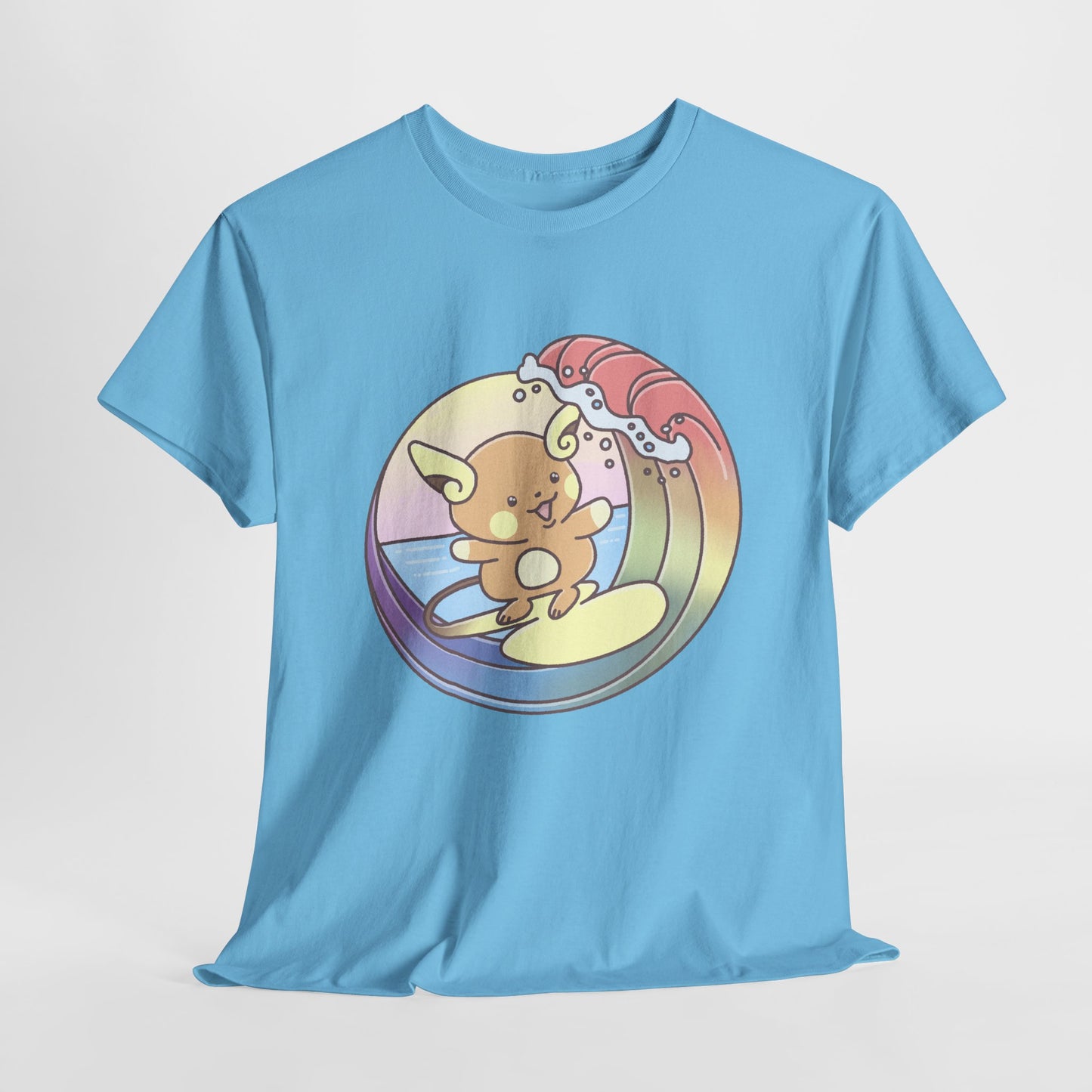 Rainbow surfer unisex shirt from organic cotton (US market)