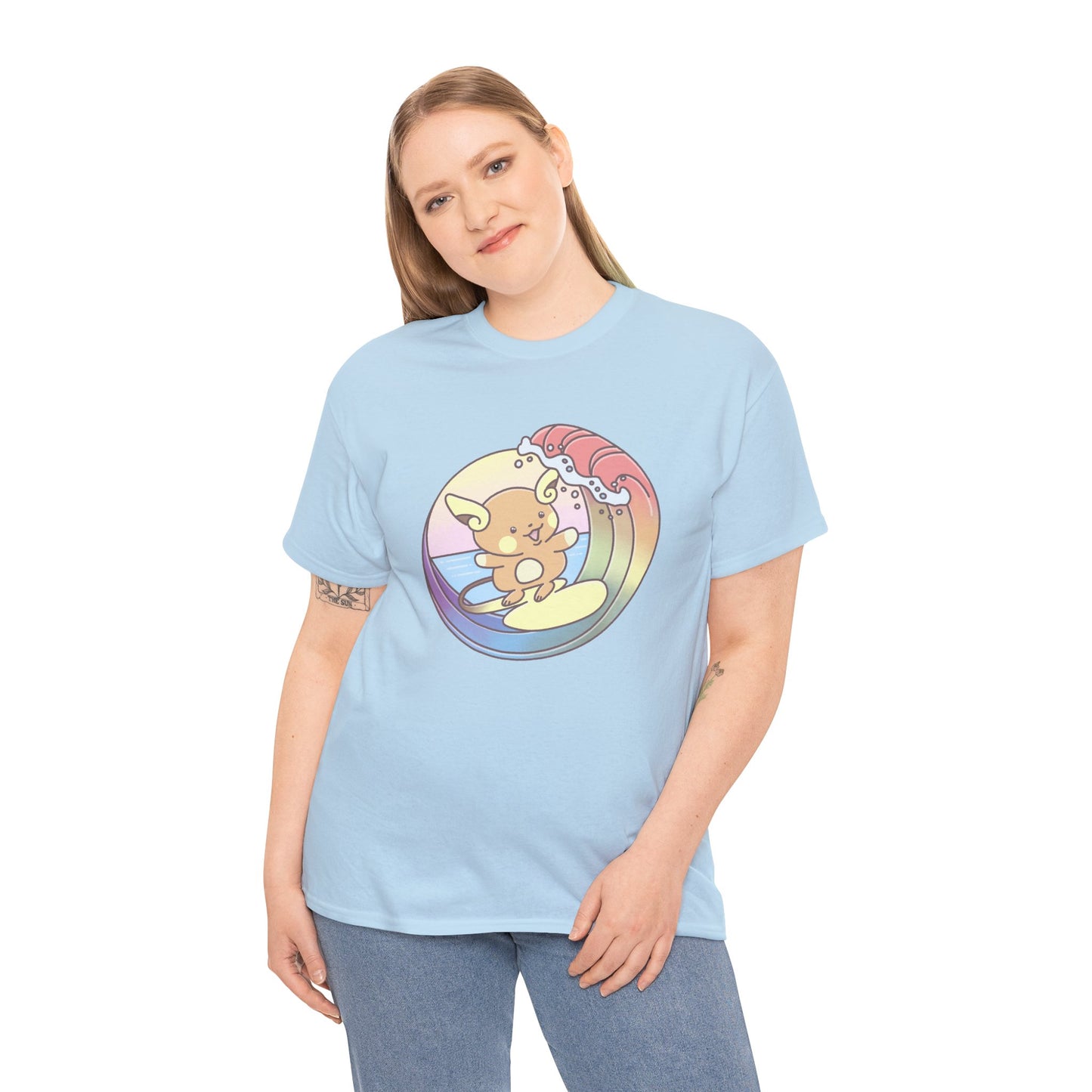 Rainbow surfer unisex shirt from organic cotton (US market)