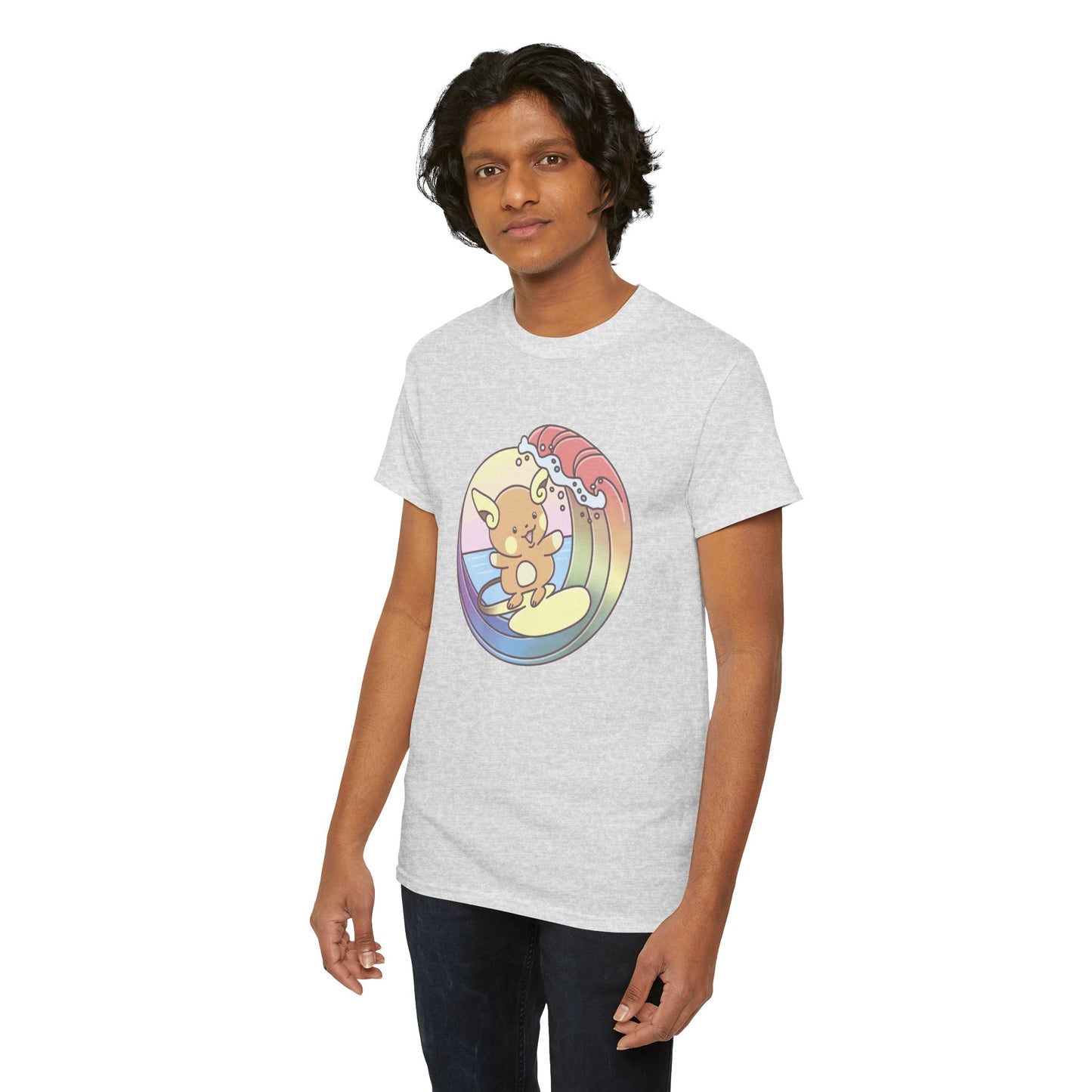 Rainbow surfer unisex shirt from organic cotton (US market)