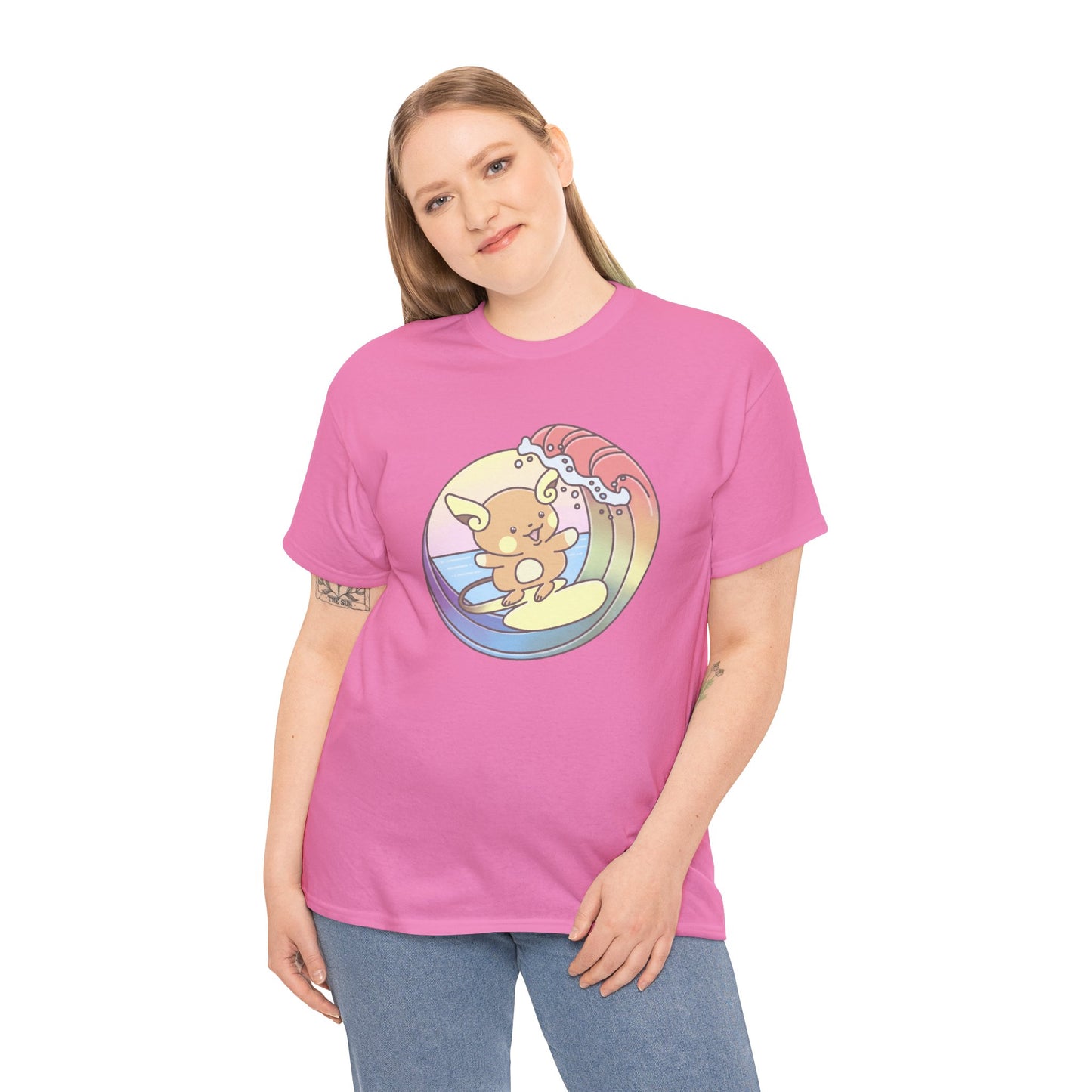 Rainbow surfer unisex shirt from organic cotton (US market)