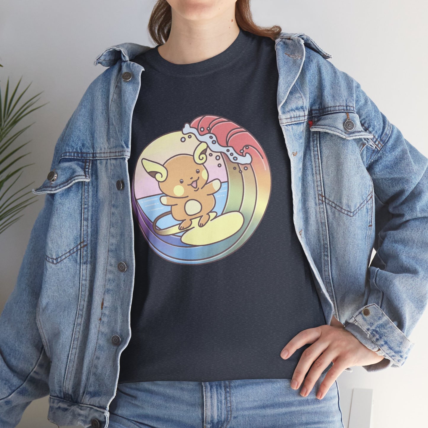 Rainbow surfer unisex shirt from organic cotton (US market)