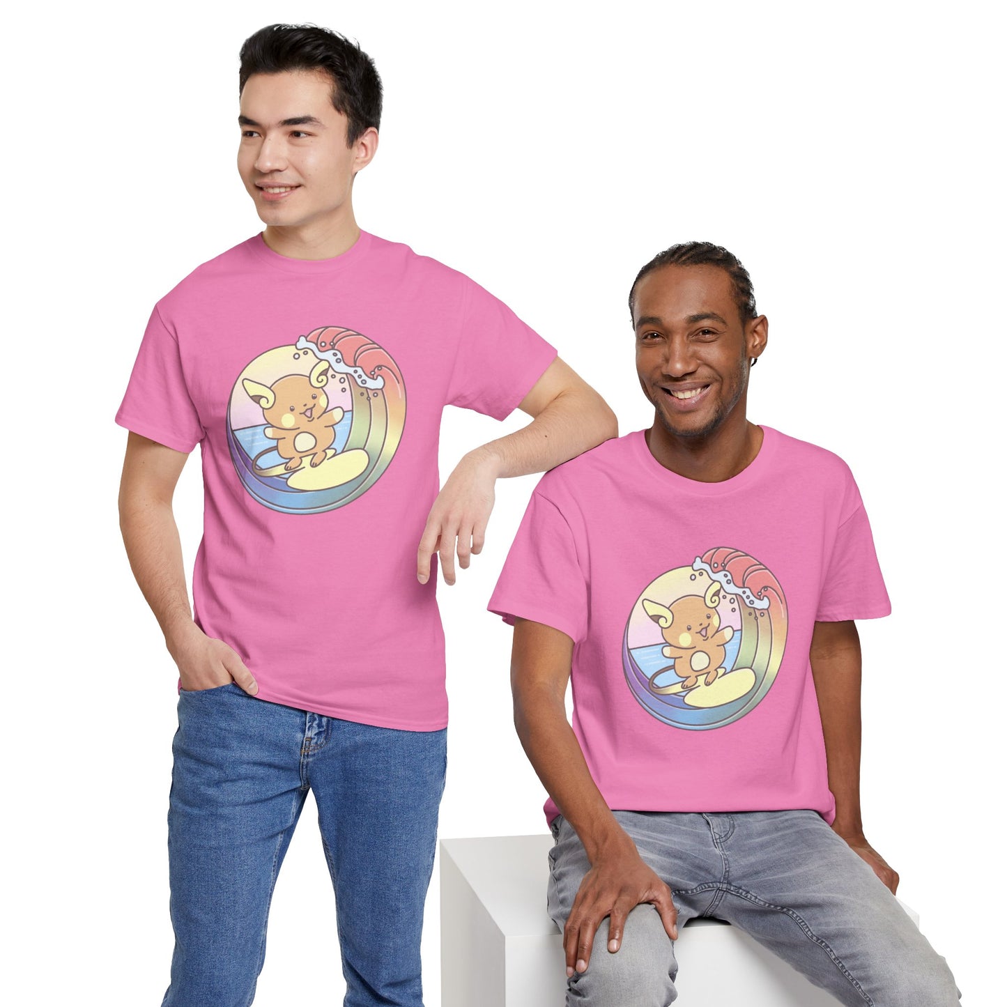Rainbow surfer unisex shirt from organic cotton (US market)