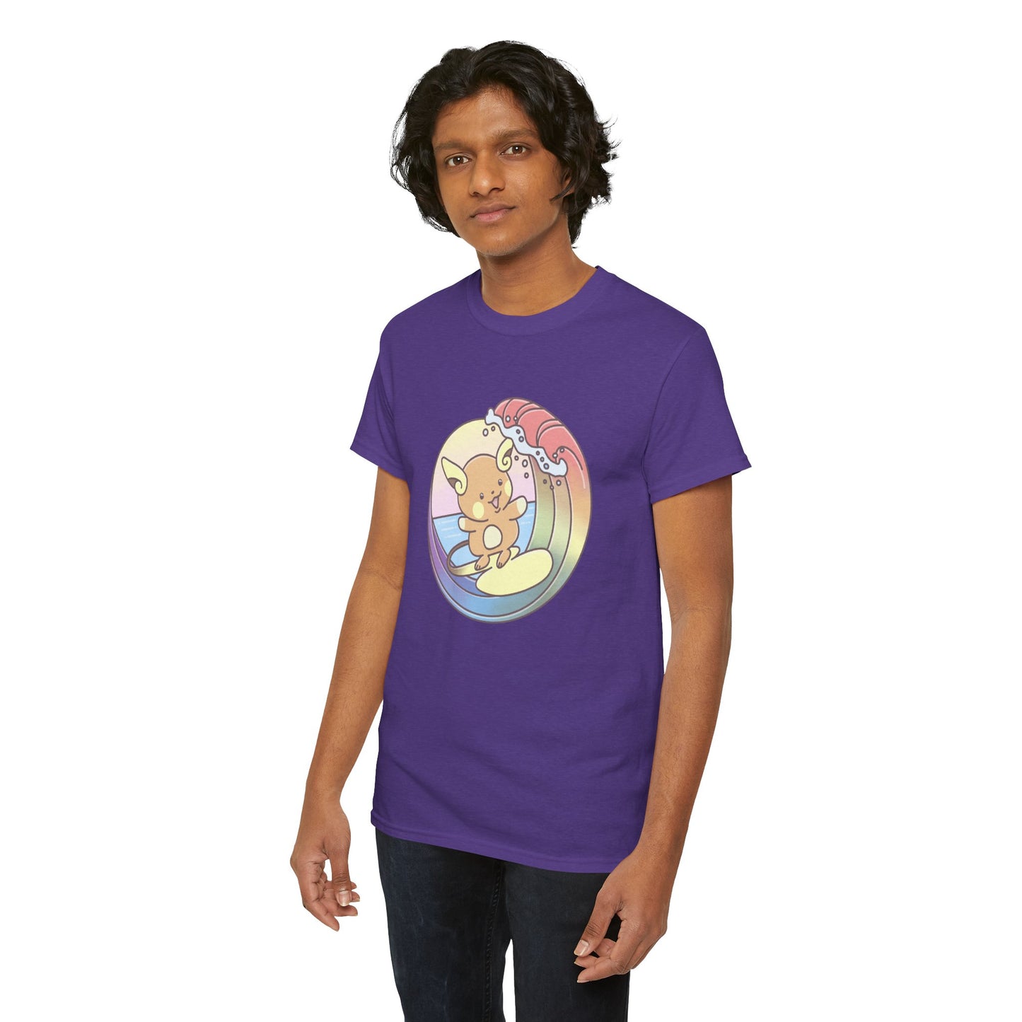 Rainbow surfer unisex shirt from organic cotton (US market)