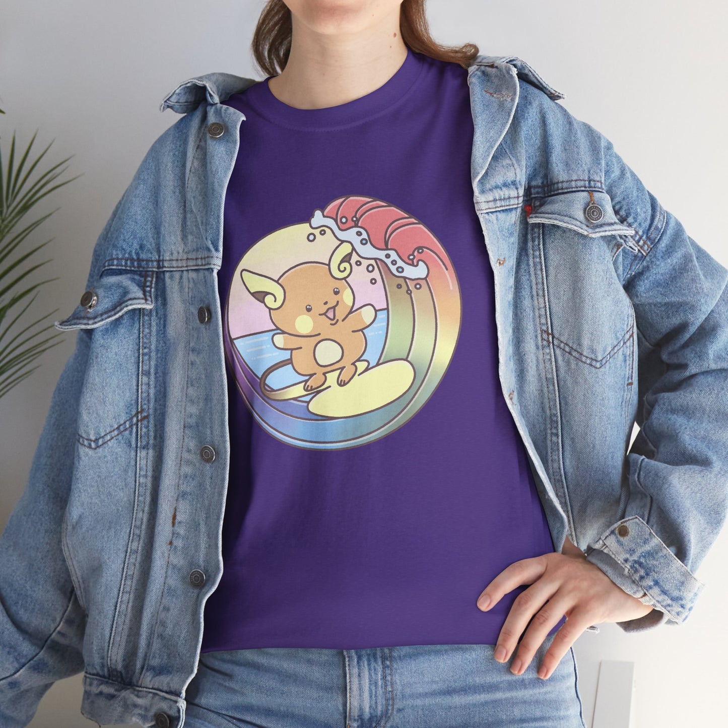 Rainbow surfer unisex shirt from organic cotton (US market)