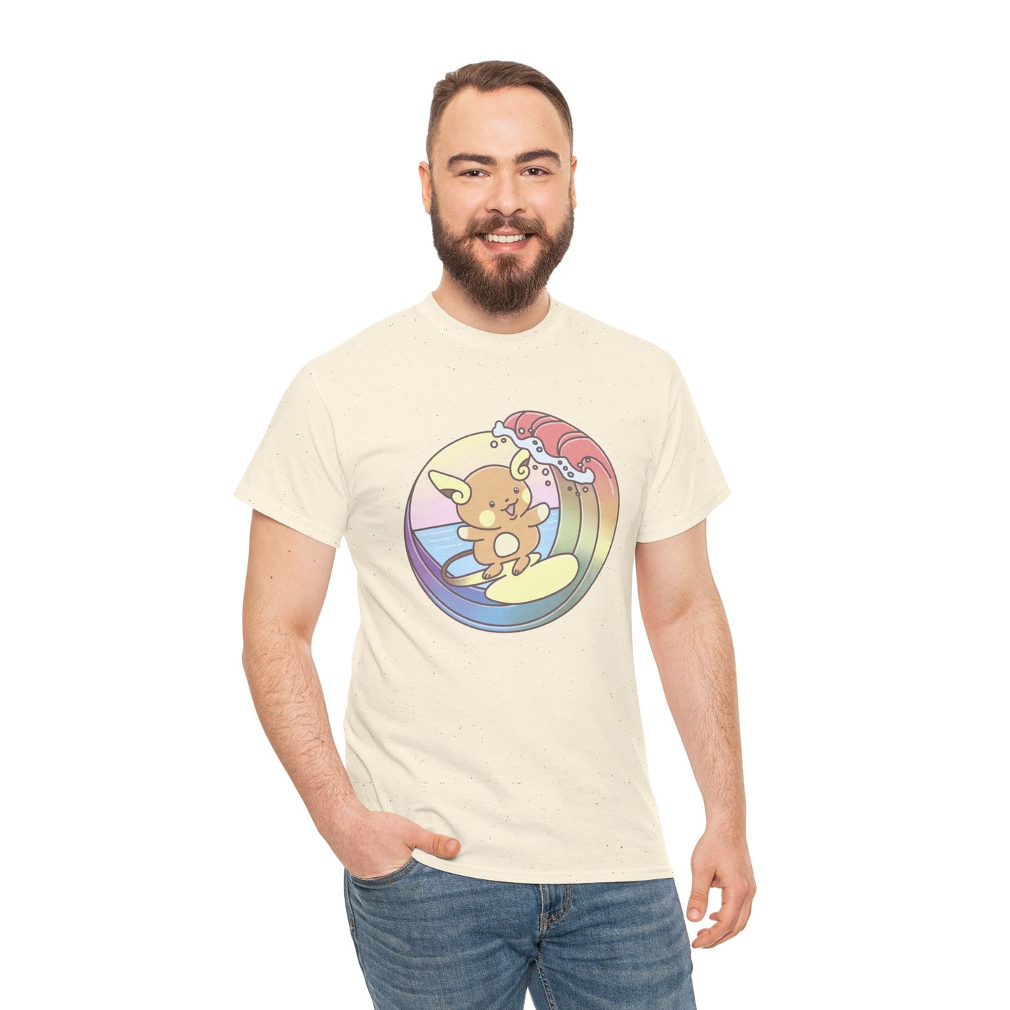 Rainbow surfer unisex shirt from organic cotton (US market)
