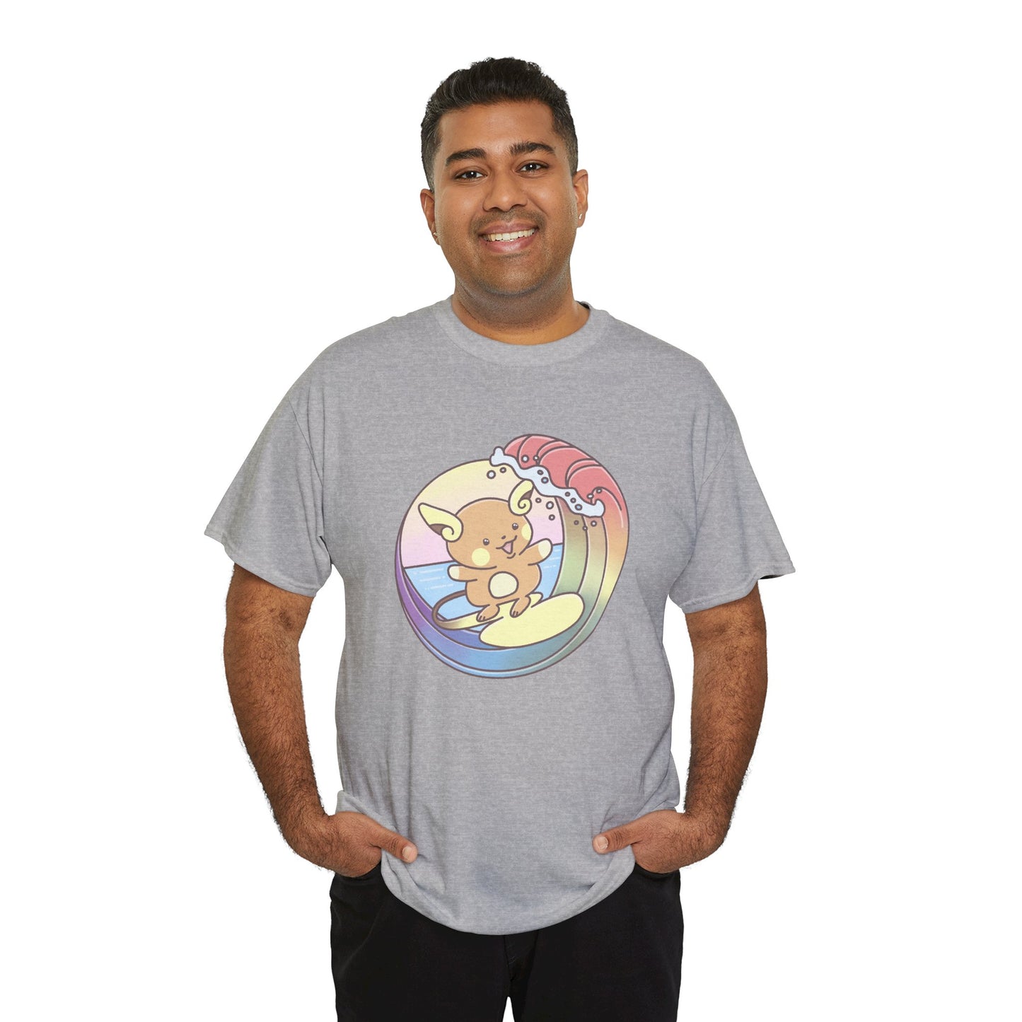 Rainbow surfer unisex shirt from organic cotton (US market)