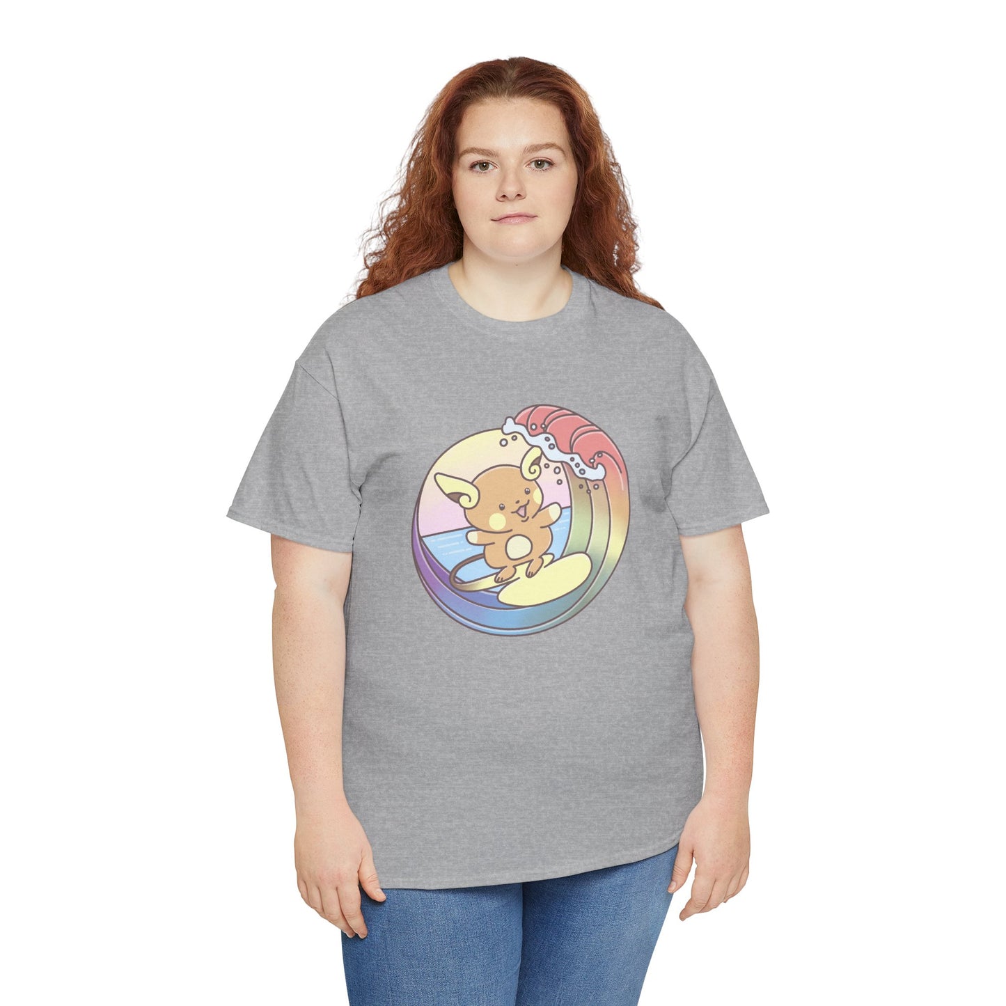 Rainbow surfer unisex shirt from organic cotton (US market)