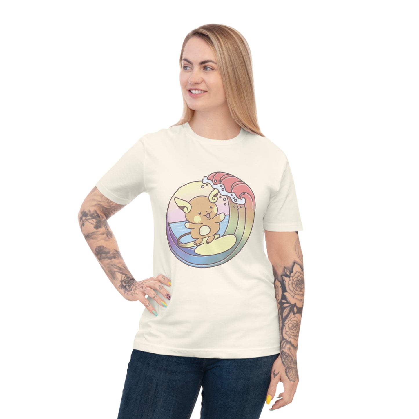 Rainbow surfer unisex shirt from organic cotton (EU market)