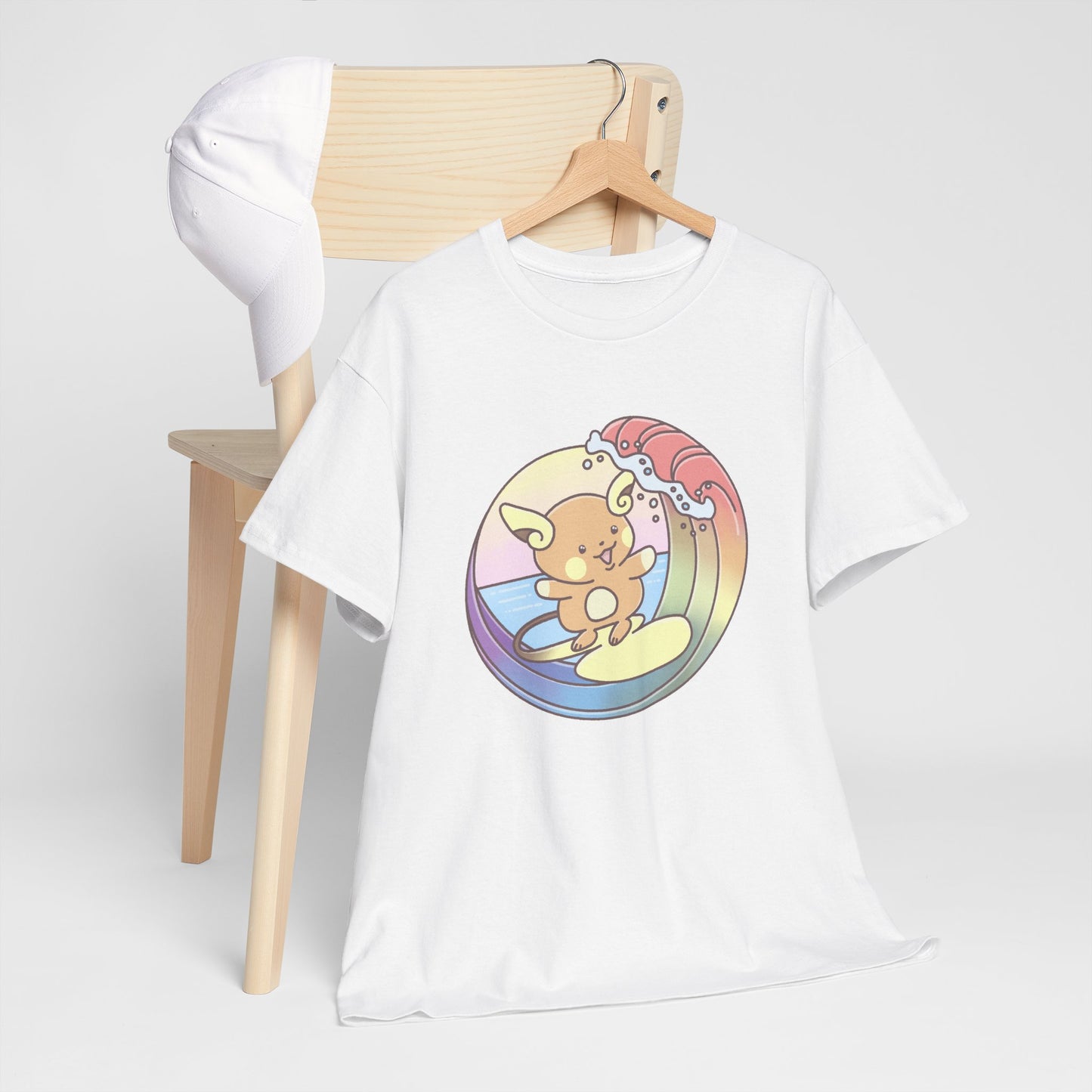 Rainbow surfer unisex shirt from organic cotton (US market)
