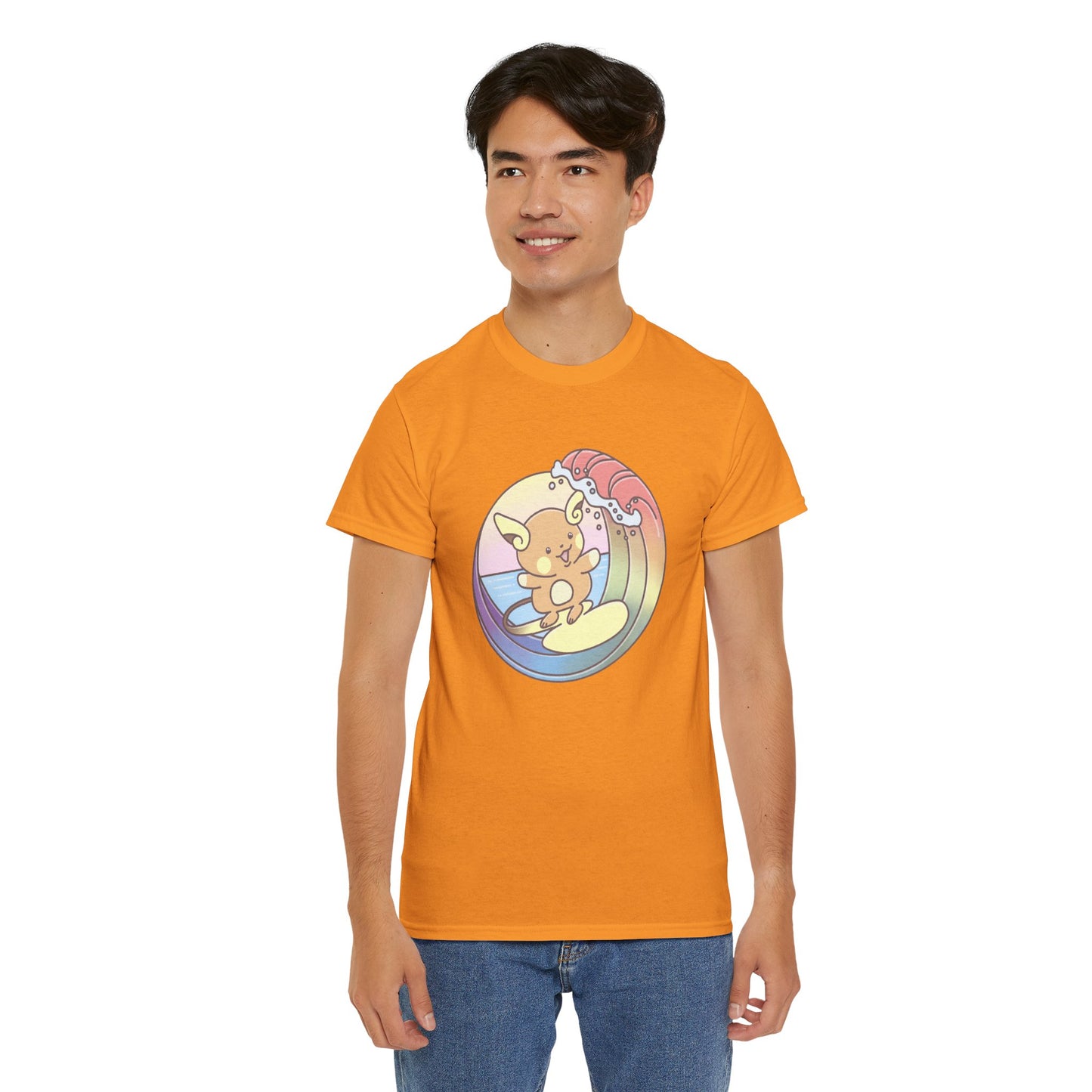 Rainbow surfer unisex shirt from organic cotton (US market)