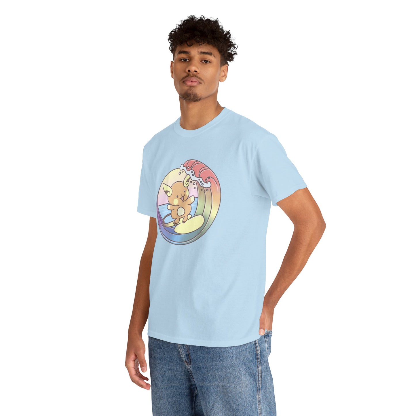 Rainbow surfer unisex shirt from organic cotton (US market)