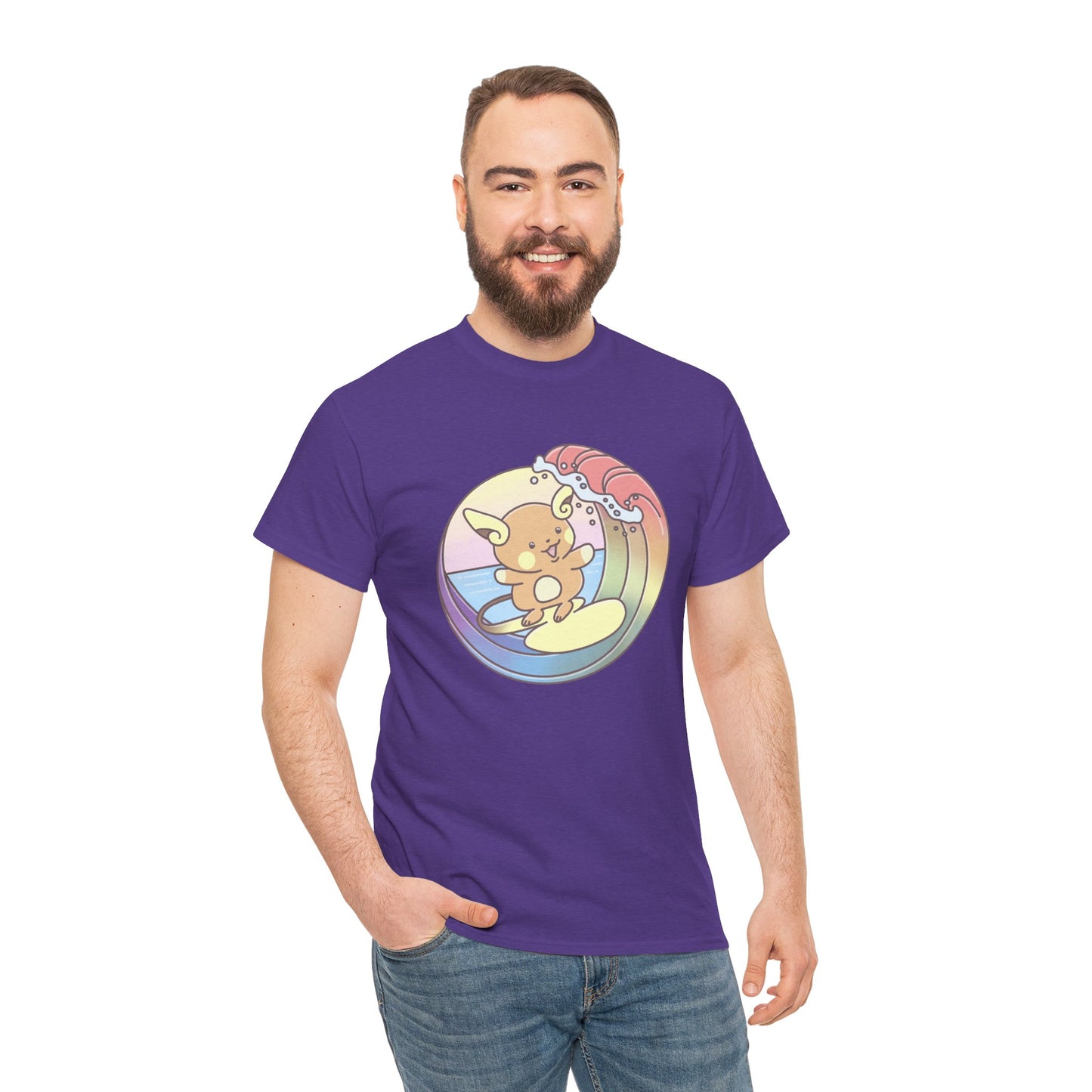 Rainbow surfer unisex shirt from organic cotton (US market)