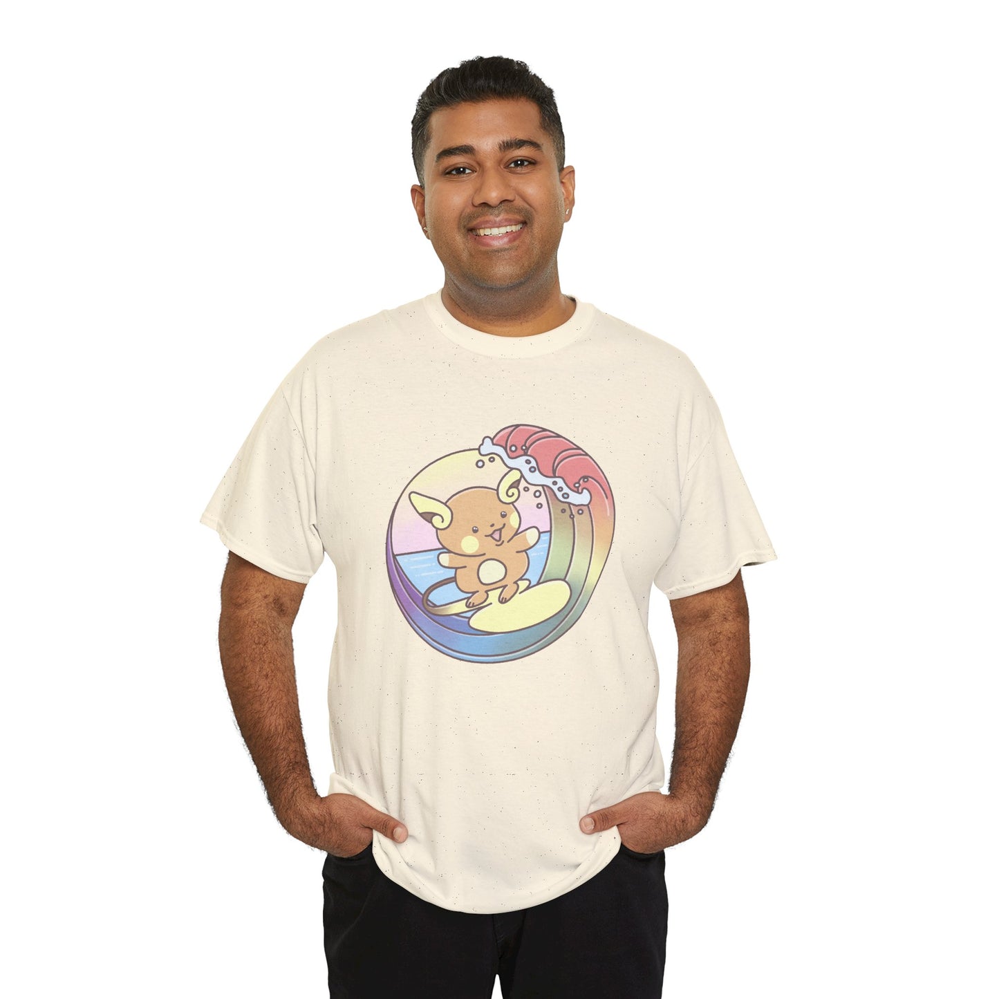 Rainbow surfer unisex shirt from organic cotton (US market)