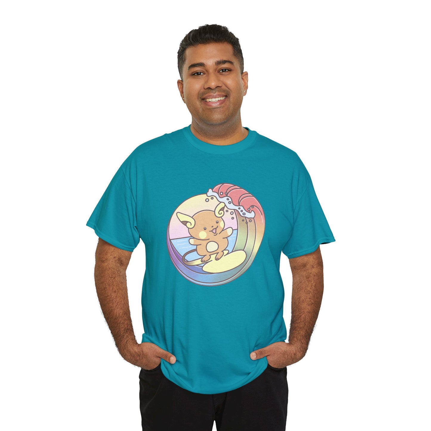 Rainbow surfer unisex shirt from organic cotton (US market)