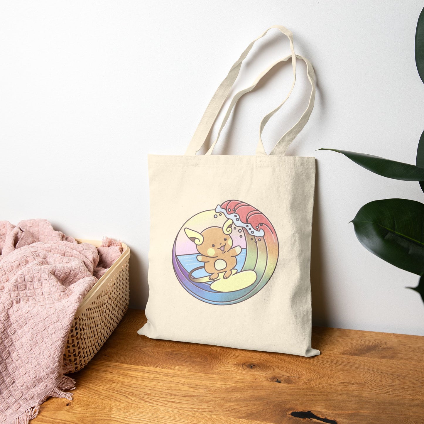 Rainbow surfer tote bag  (US market)