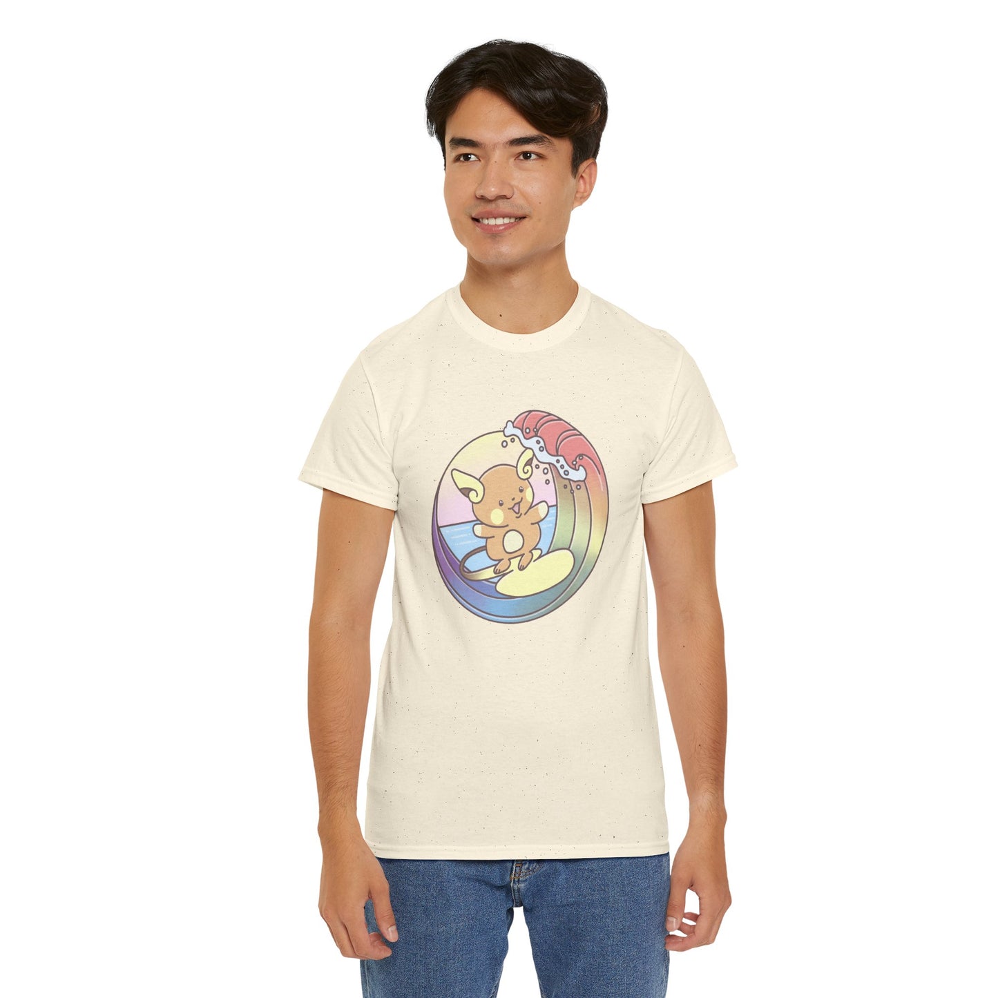 Rainbow surfer unisex shirt from organic cotton (US market)