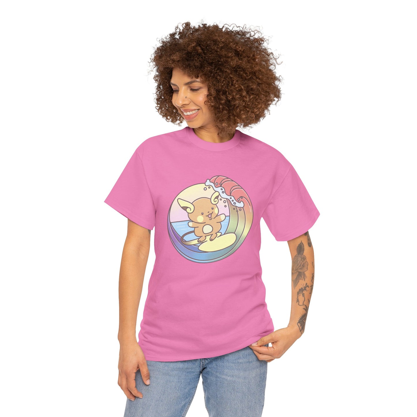 Rainbow surfer unisex shirt from organic cotton (US market)