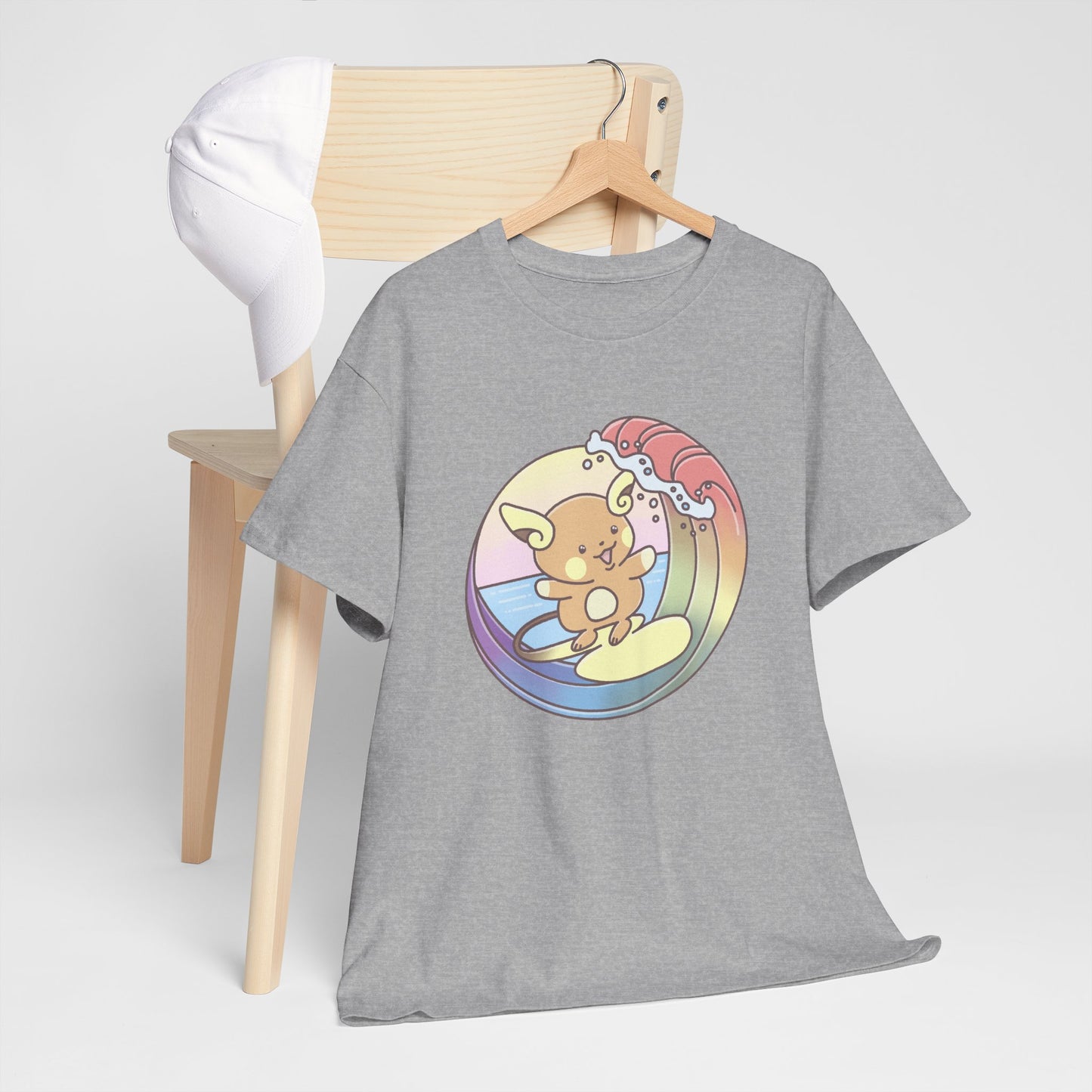 Rainbow surfer unisex shirt from organic cotton (US market)