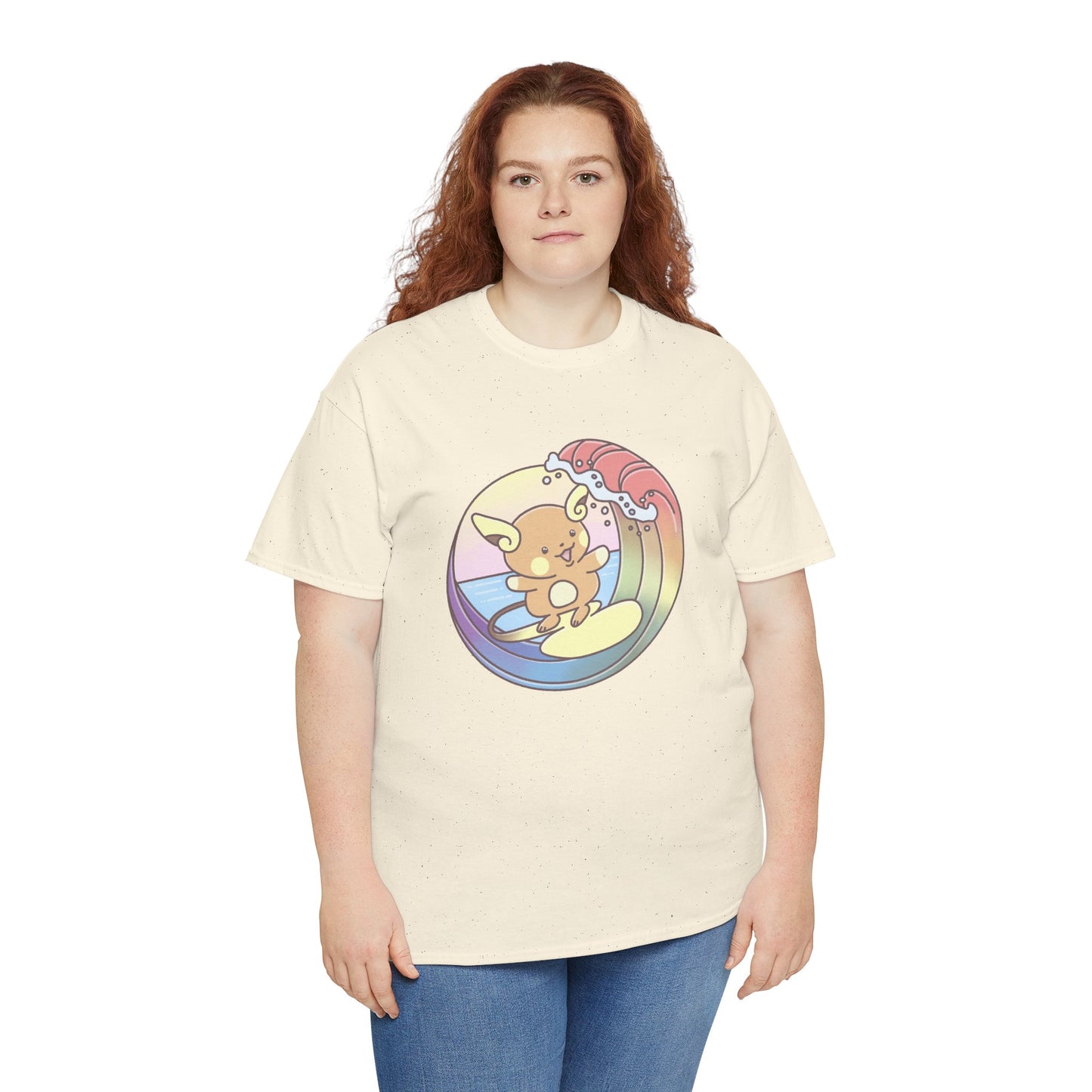 Rainbow surfer unisex shirt from organic cotton (US market)