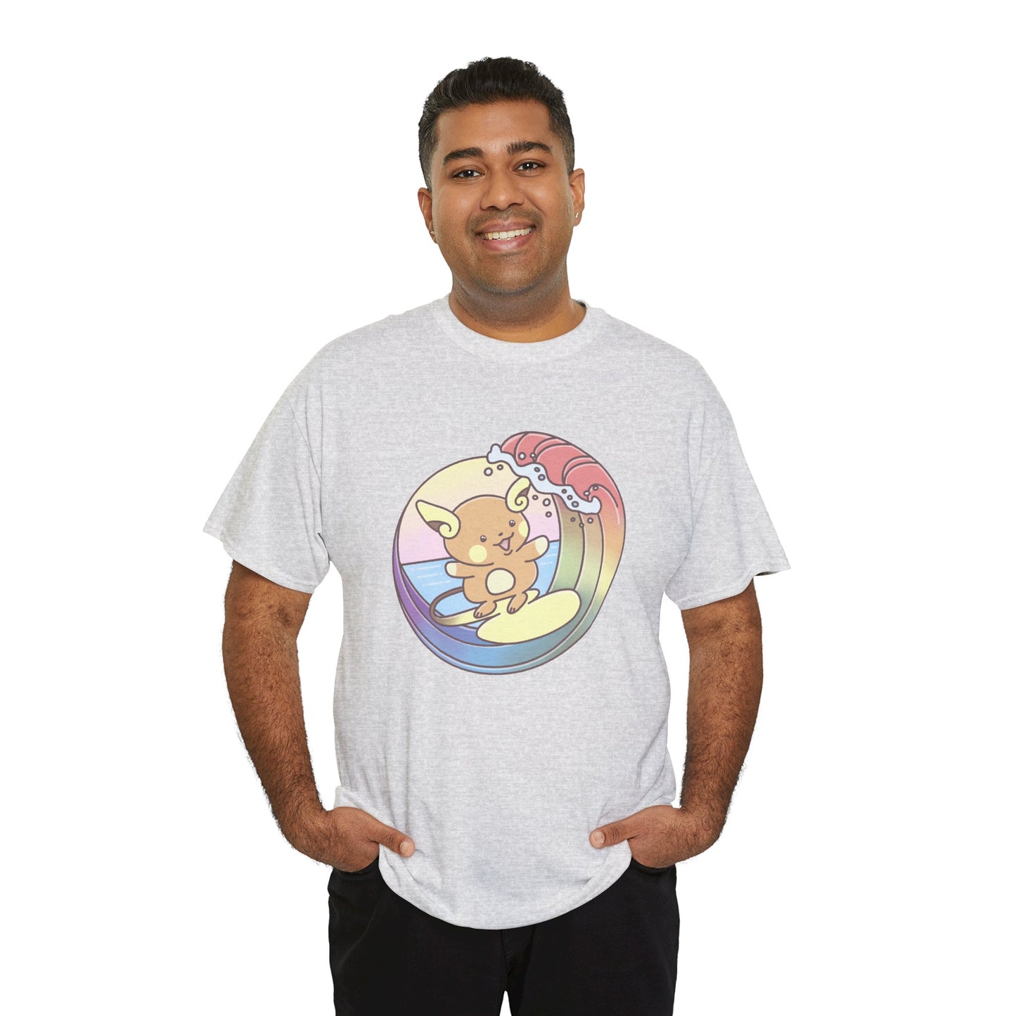 Rainbow surfer unisex shirt from organic cotton (US market)