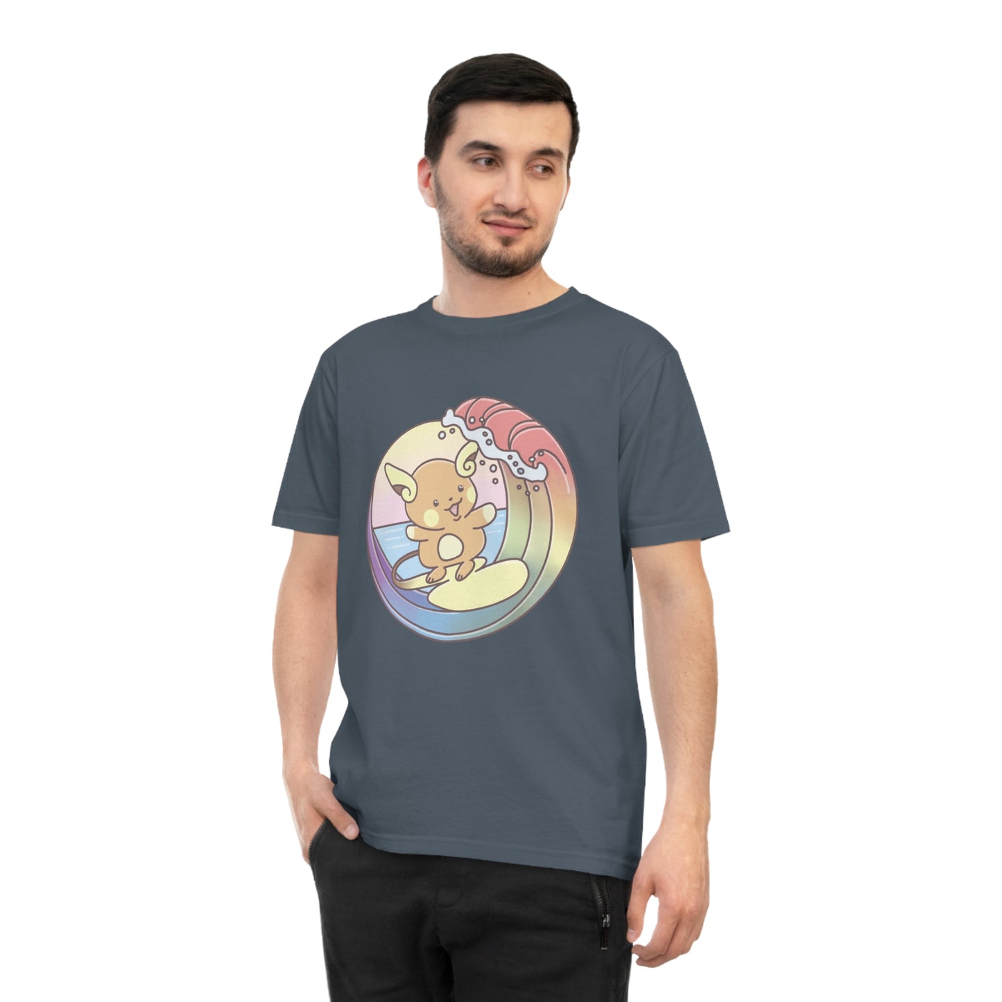 Rainbow surfer unisex shirt from organic cotton (EU market)