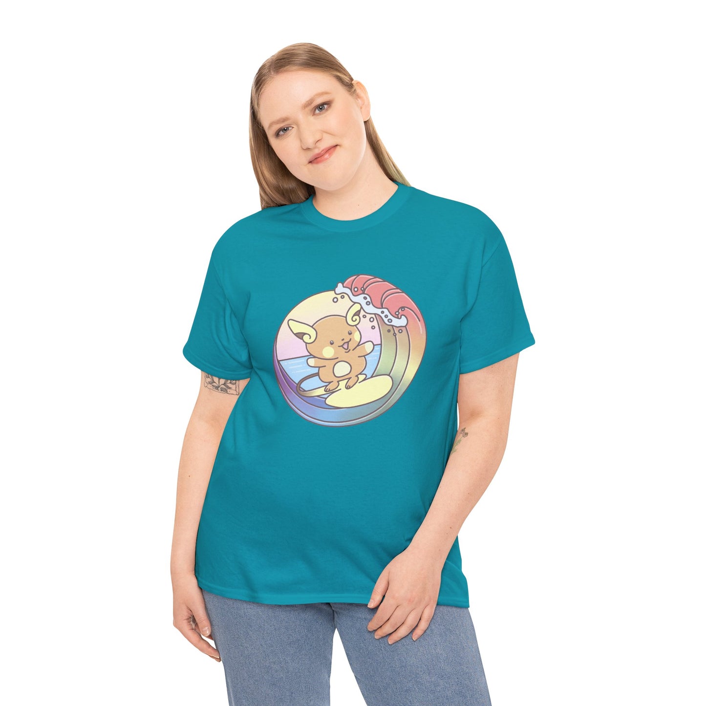 Rainbow surfer unisex shirt from organic cotton (US market)