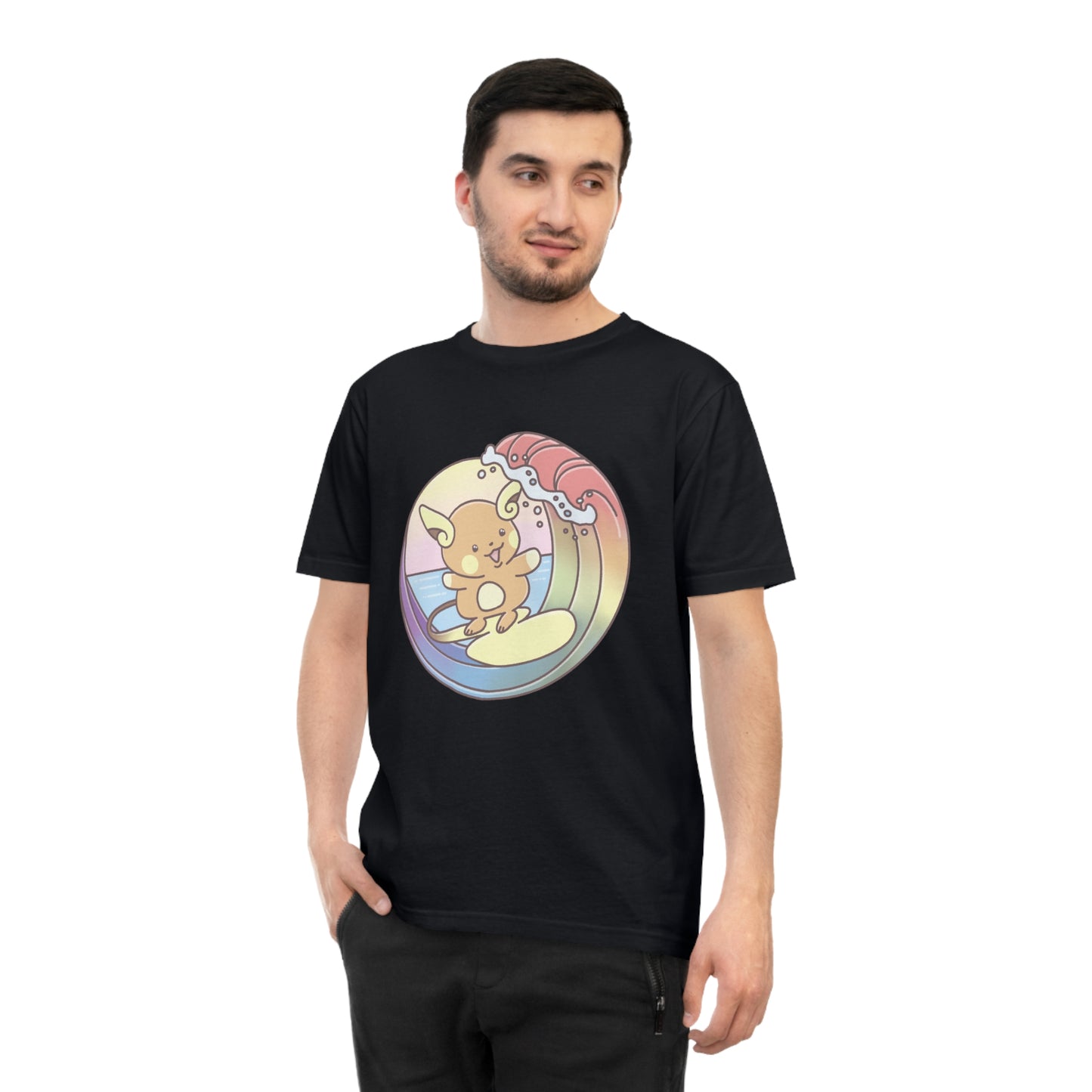 Rainbow surfer unisex shirt from organic cotton (EU market)
