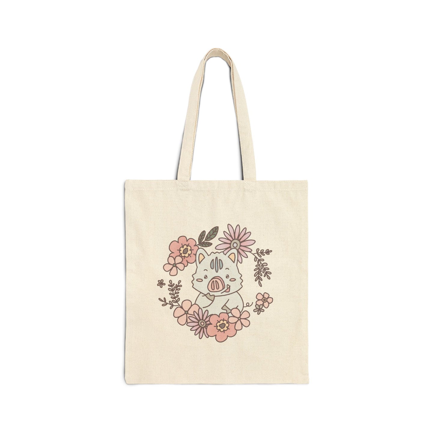Shikataro & Inocchi's flower tote bag with motive on both sides (US market)