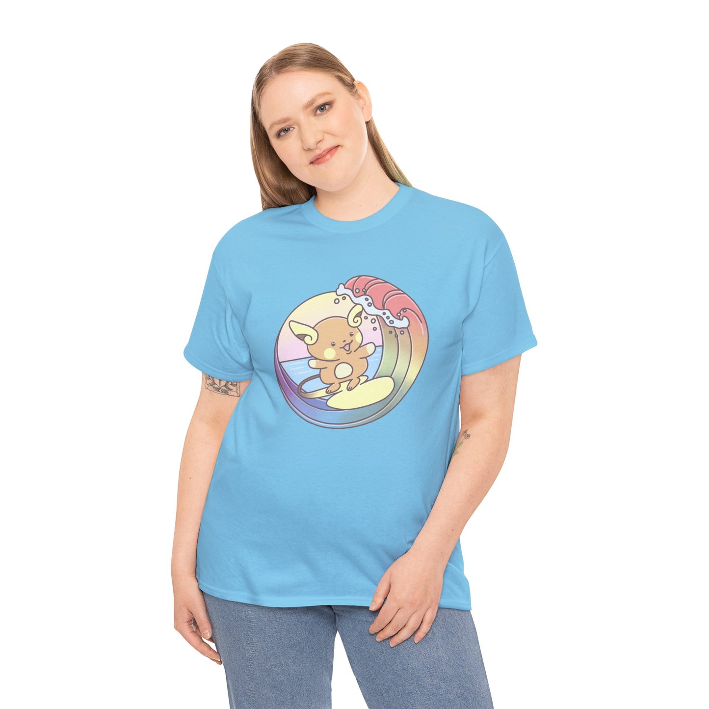 Rainbow surfer unisex shirt from organic cotton (US market)