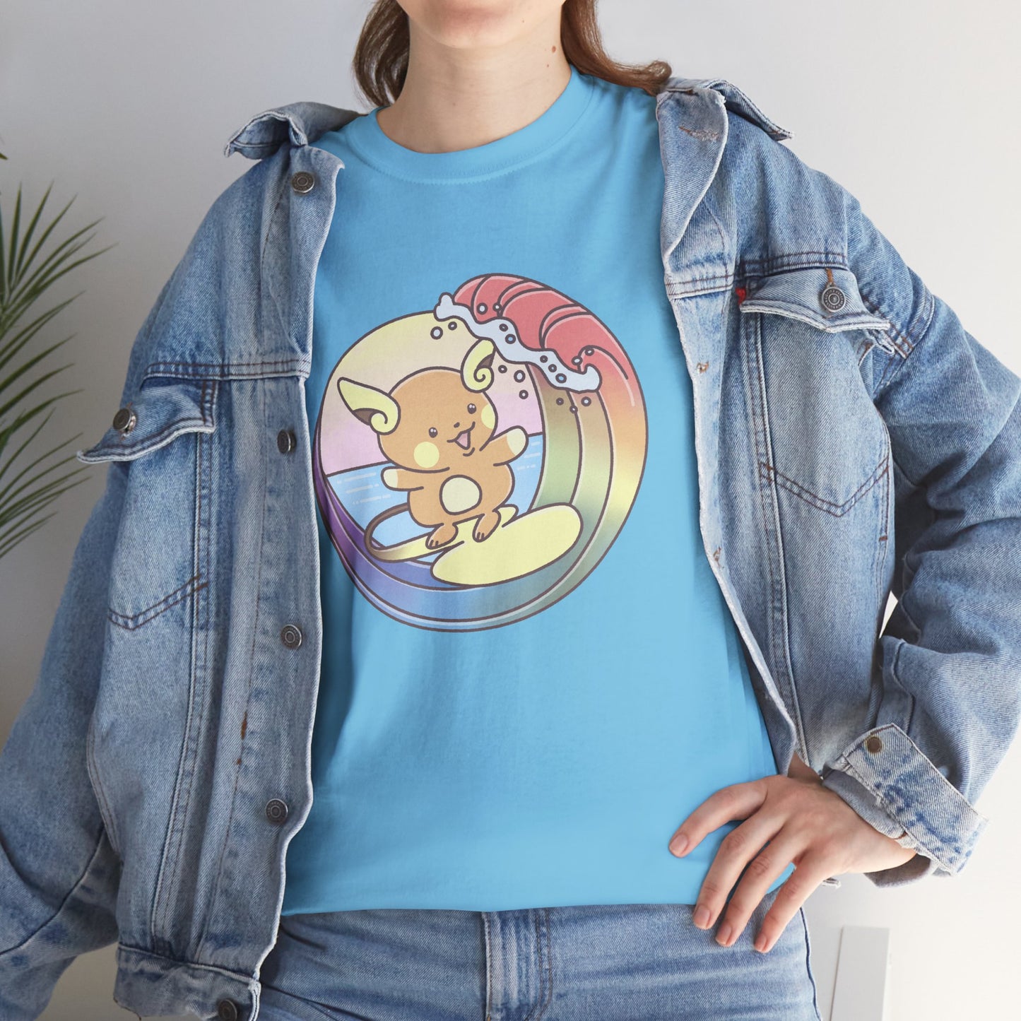 Rainbow surfer unisex shirt from organic cotton (US market)
