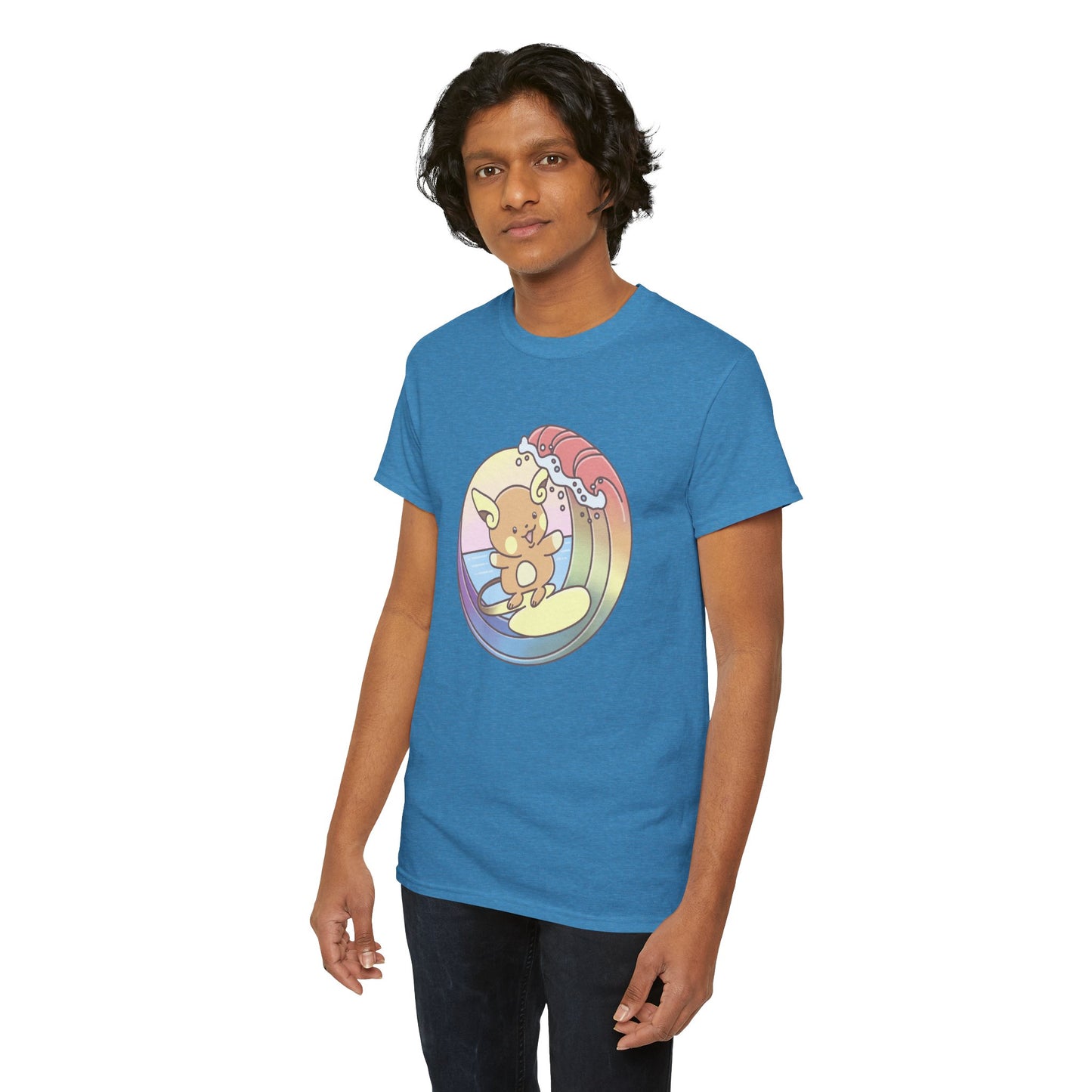Rainbow surfer unisex shirt from organic cotton (US market)