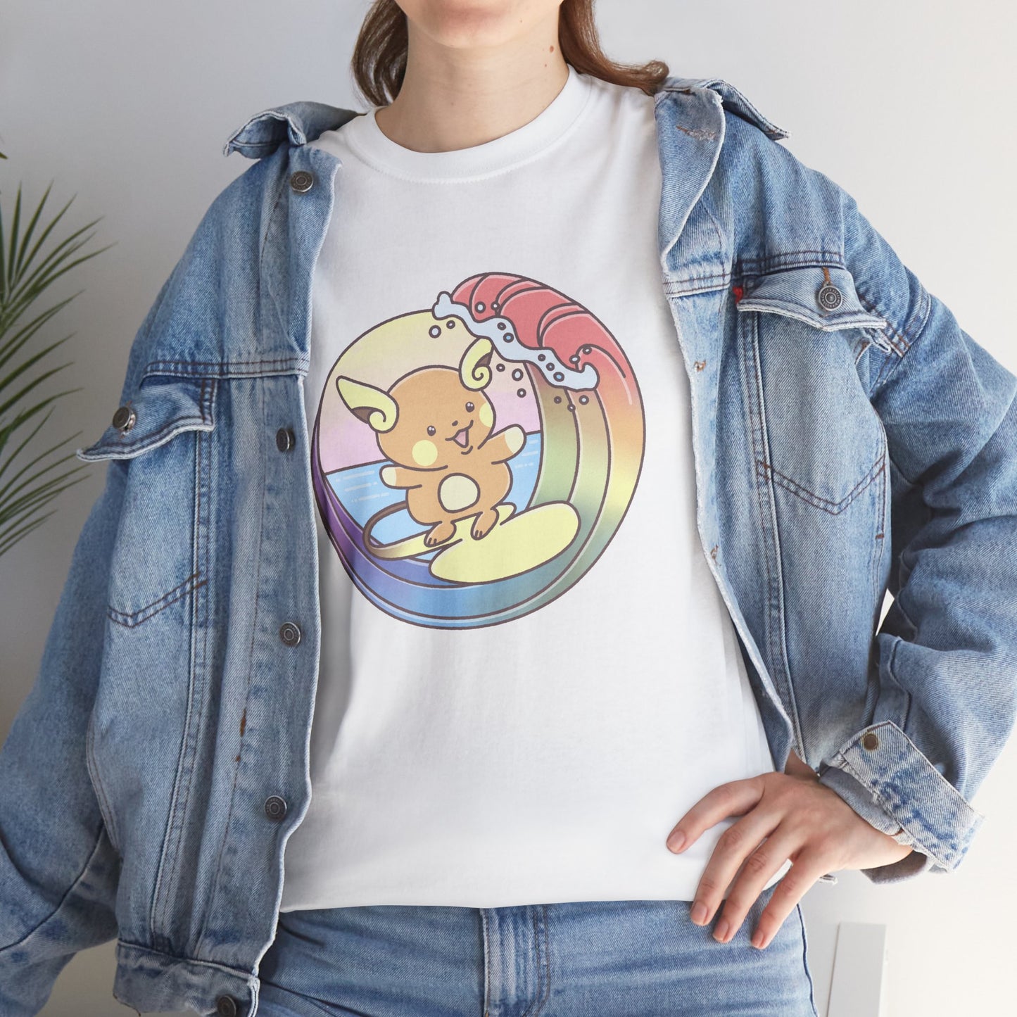 Rainbow surfer unisex shirt from organic cotton (US market)