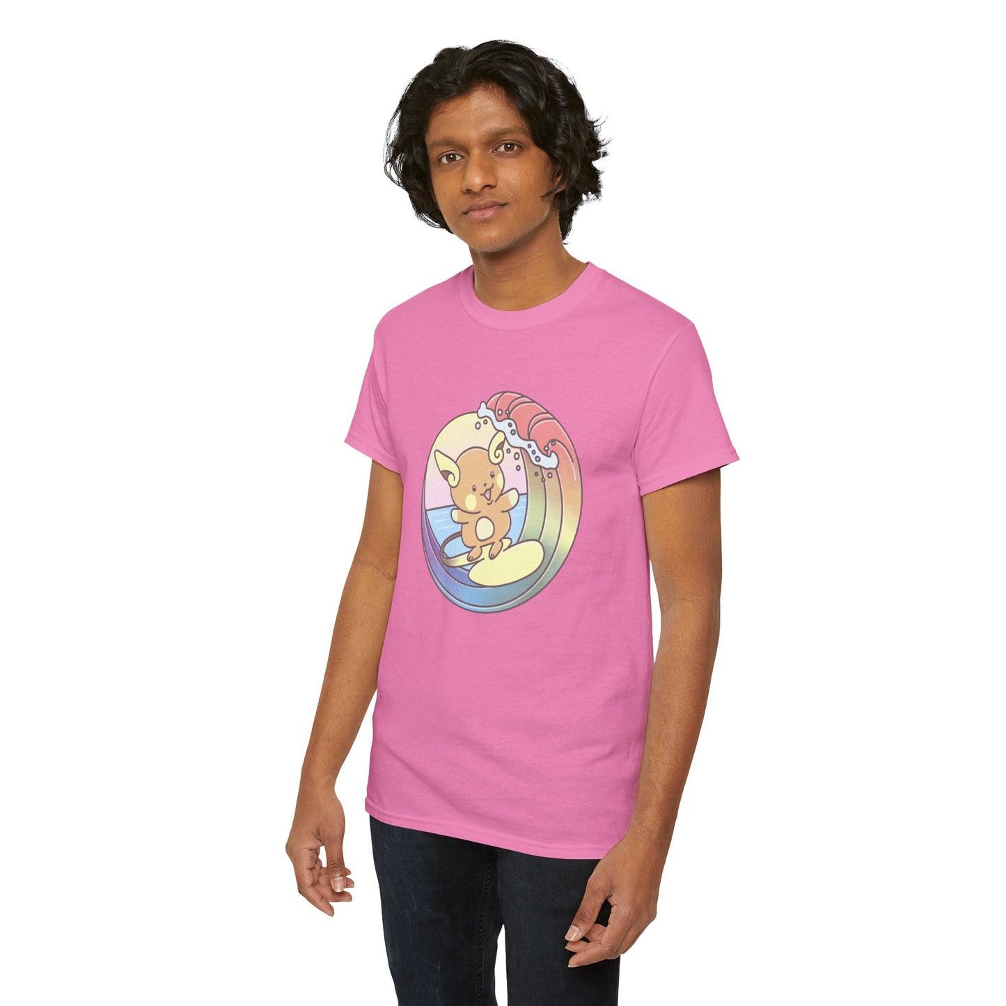 Rainbow surfer unisex shirt from organic cotton (US market)