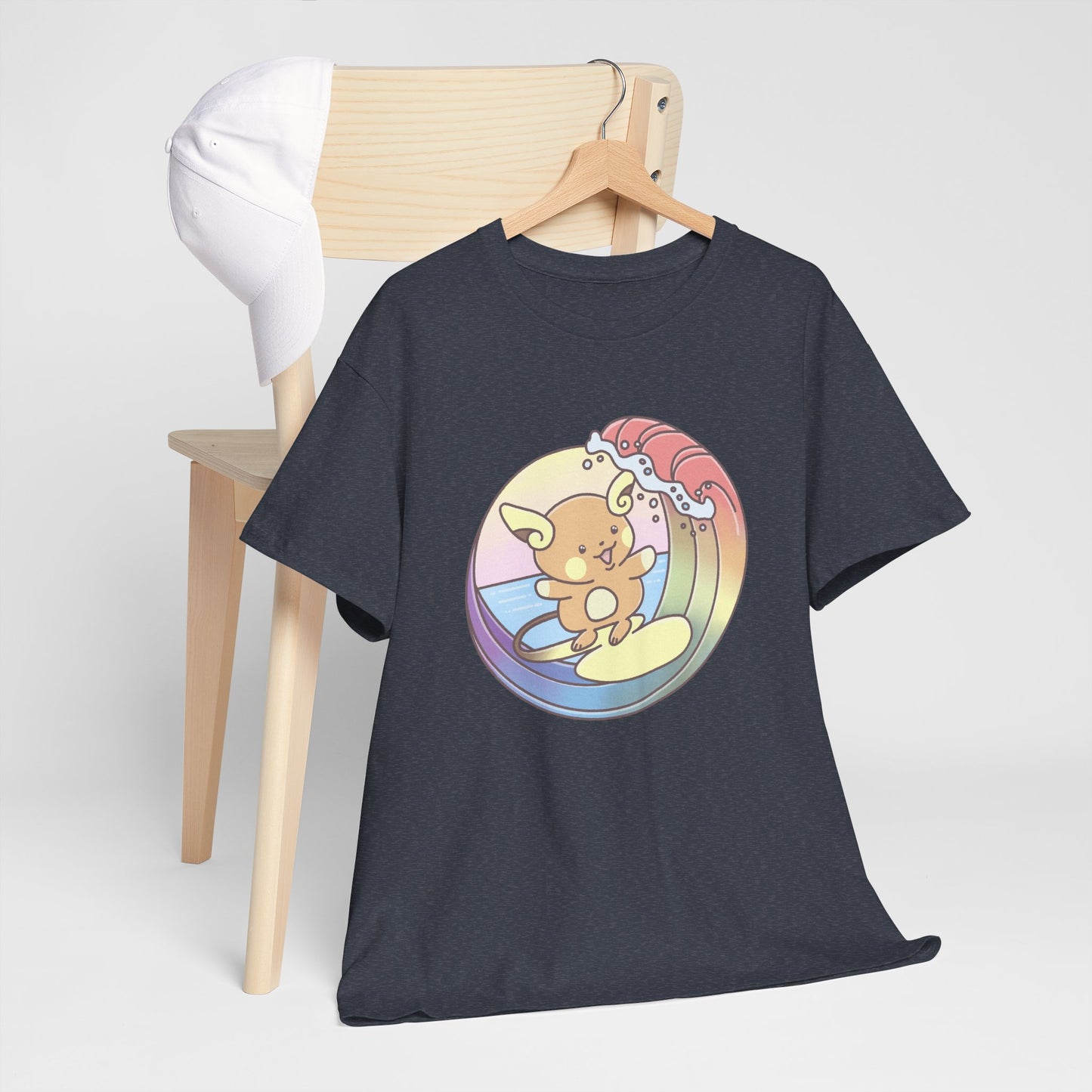 Rainbow surfer unisex shirt from organic cotton (US market)
