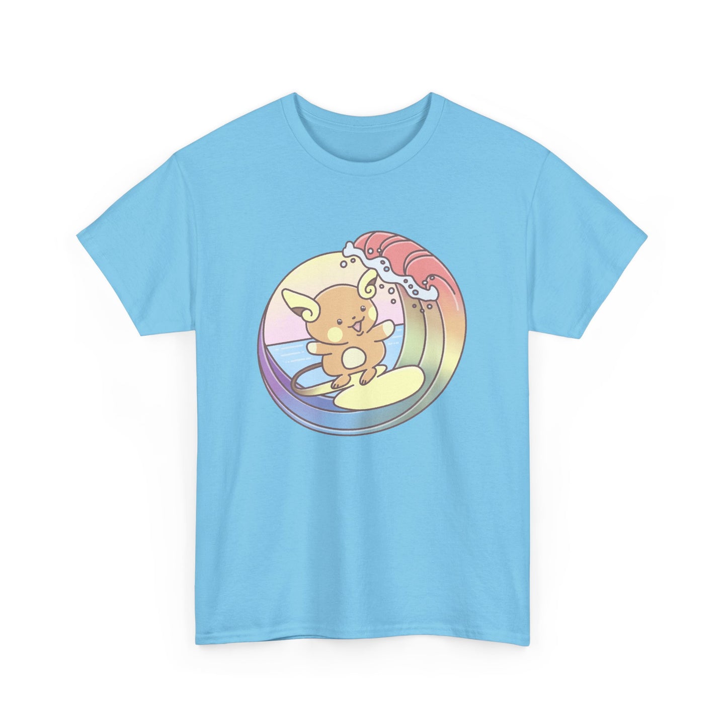 Rainbow surfer unisex shirt from organic cotton (US market)