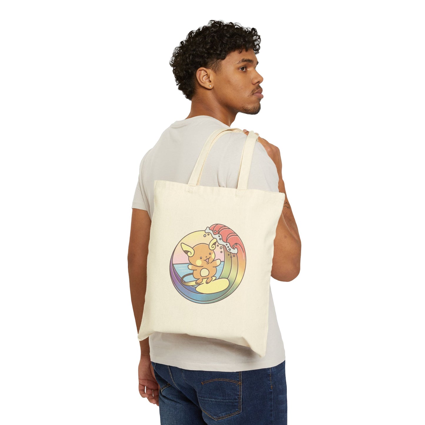 Rainbow surfer tote bag  (US market)